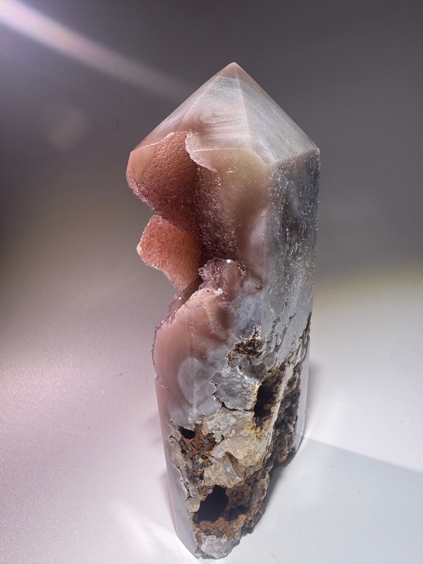 Pink Amethyst Kristall 13 cm – Rosa Edelstein mit Bubble-Kristallen, Brasilien