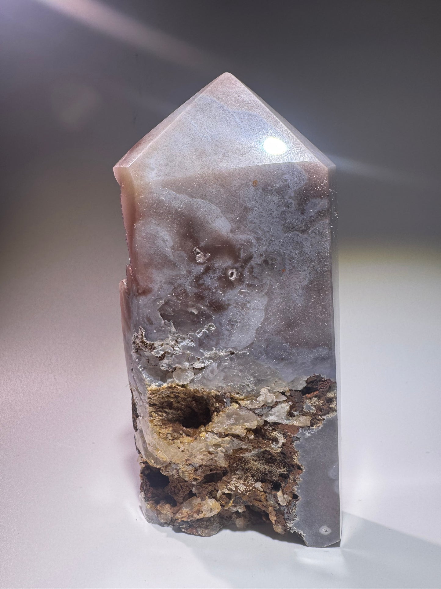 Pink Amethyst Kristall 13 cm – Rosa Edelstein mit Bubble-Kristallen, Brasilien