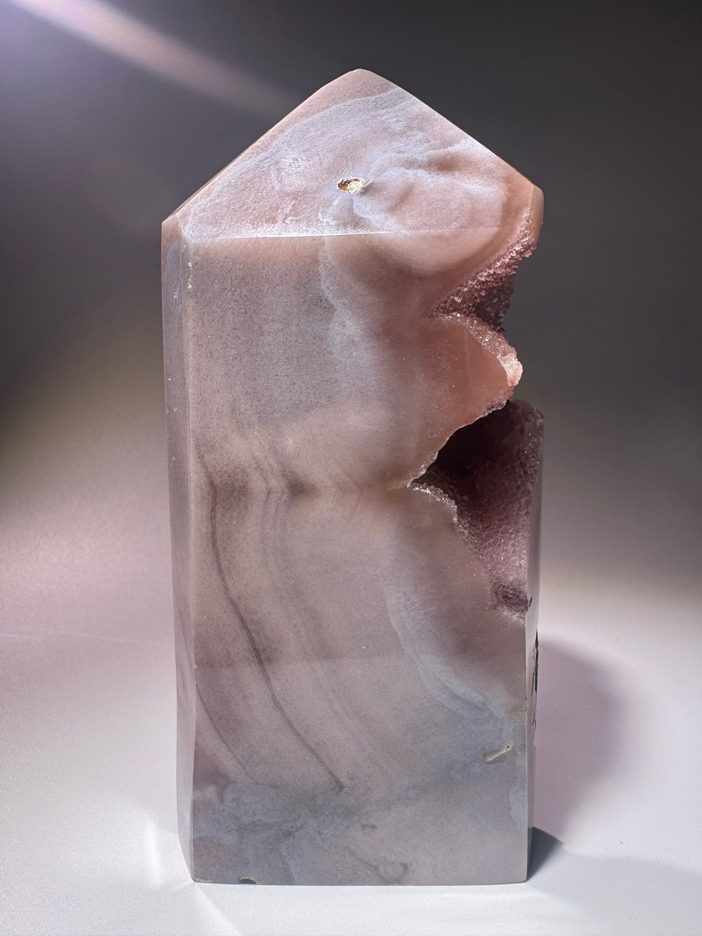 Pink Amethyst Kristall 13 cm – Rosa Edelstein mit Bubble-Kristallen, Brasilien