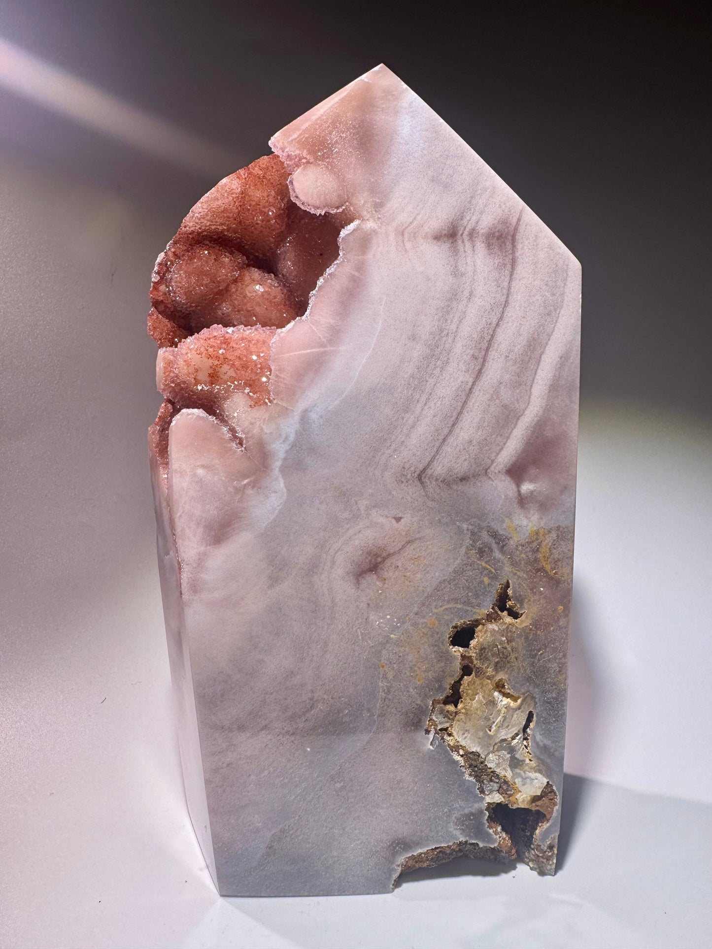 Pink Amethyst Kristall 16 cm – Rosa Edelstein mit Bubble-Kristallen, Brasilien