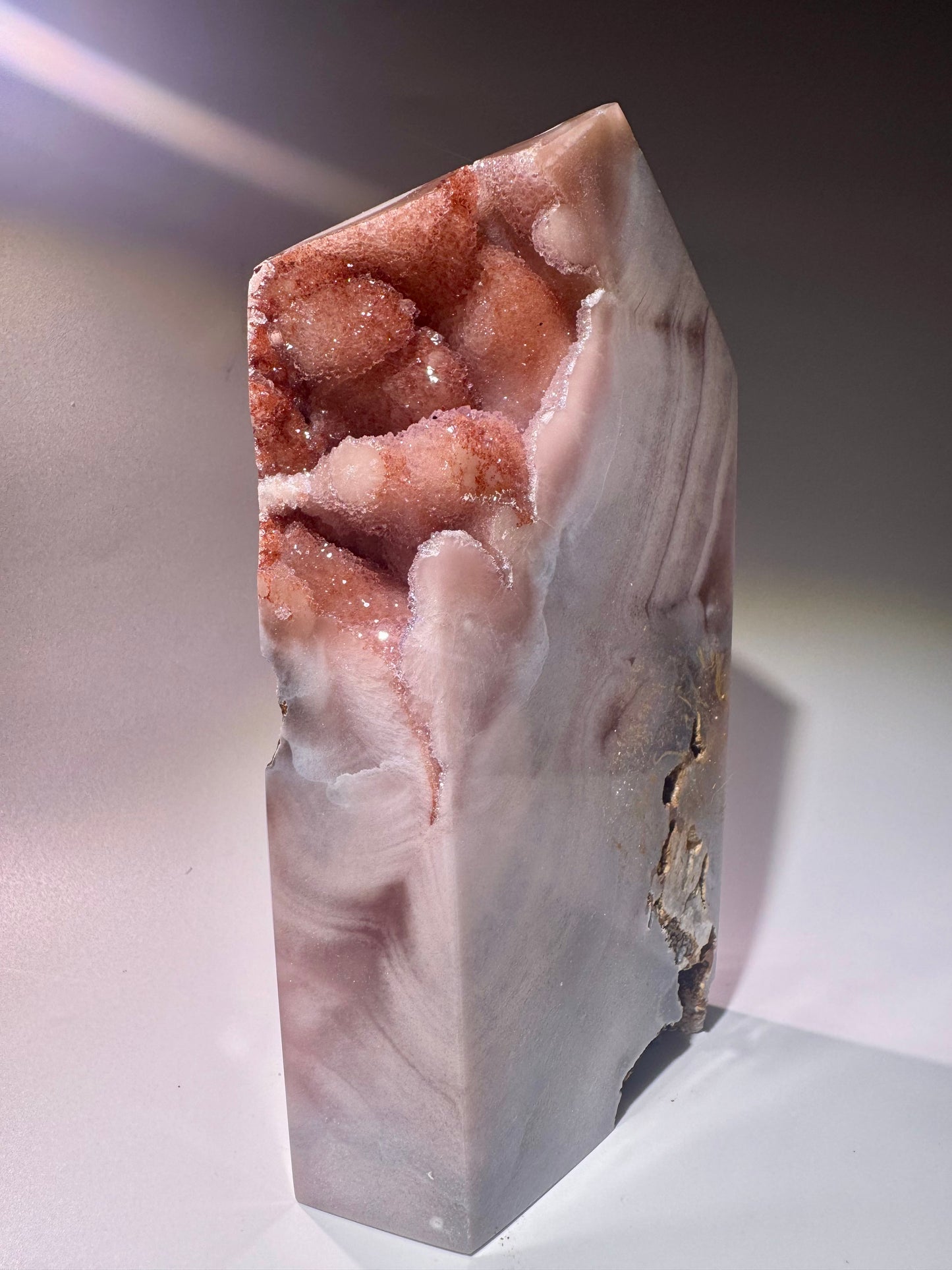 Pink Amethyst Kristall 16 cm – Rosa Edelstein mit Bubble-Kristallen, Brasilien