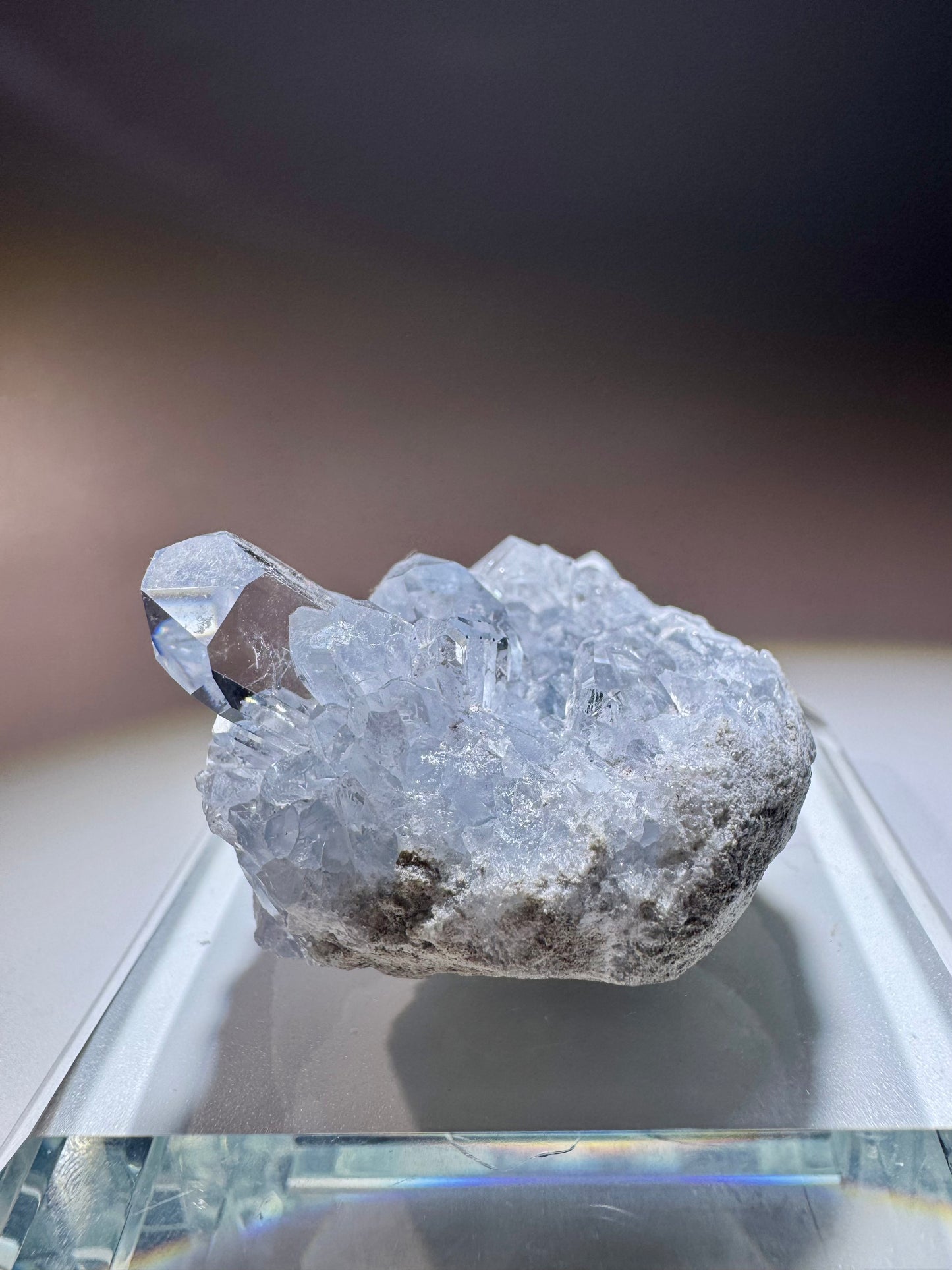 Celestin Kristall Madagaskar – klare Spitzen in Museumsqualität, 4cm