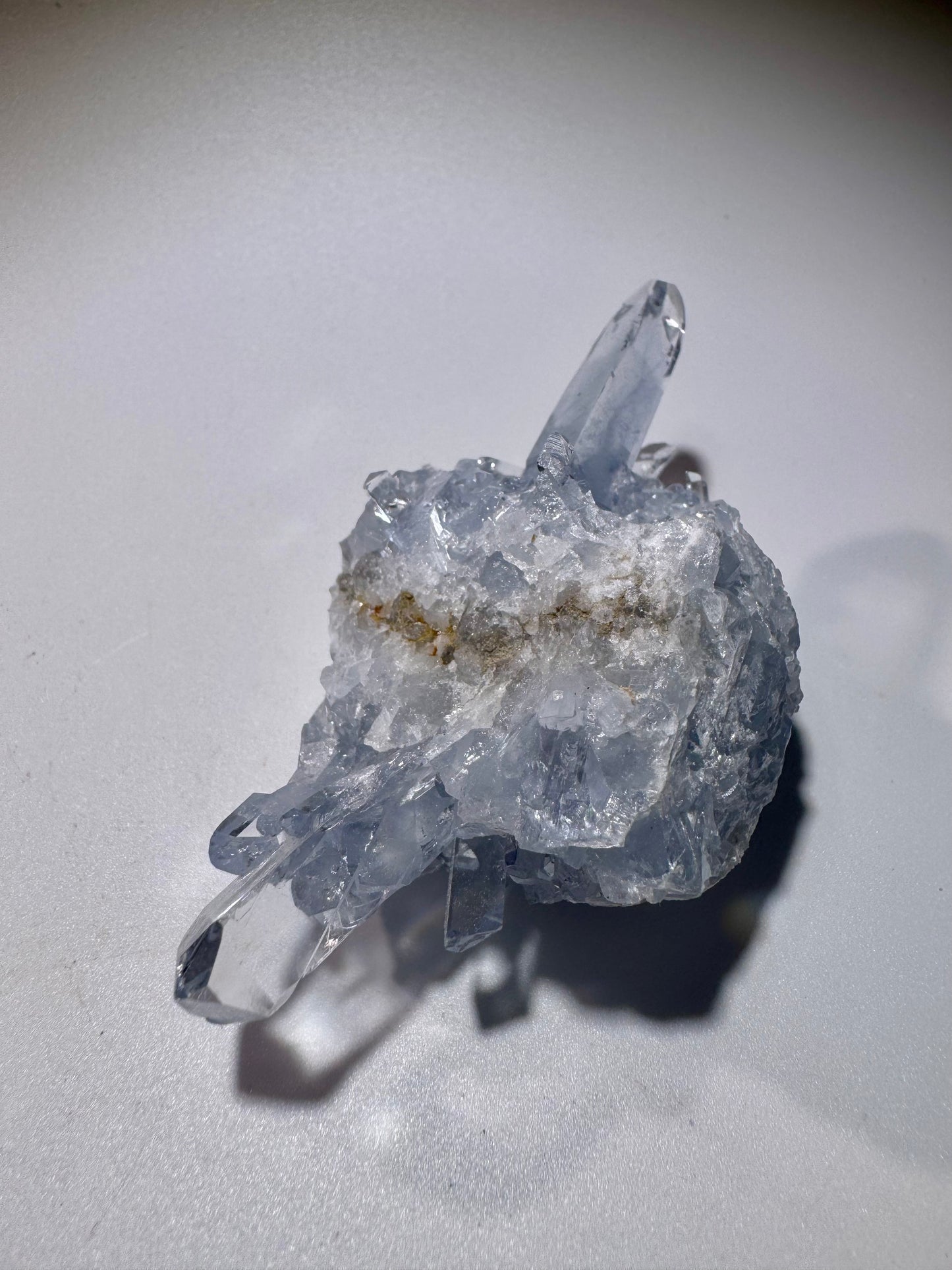 Celestin Kristall Madagaskar – klare Spitzen in Museumsqualität, 7.8 cm