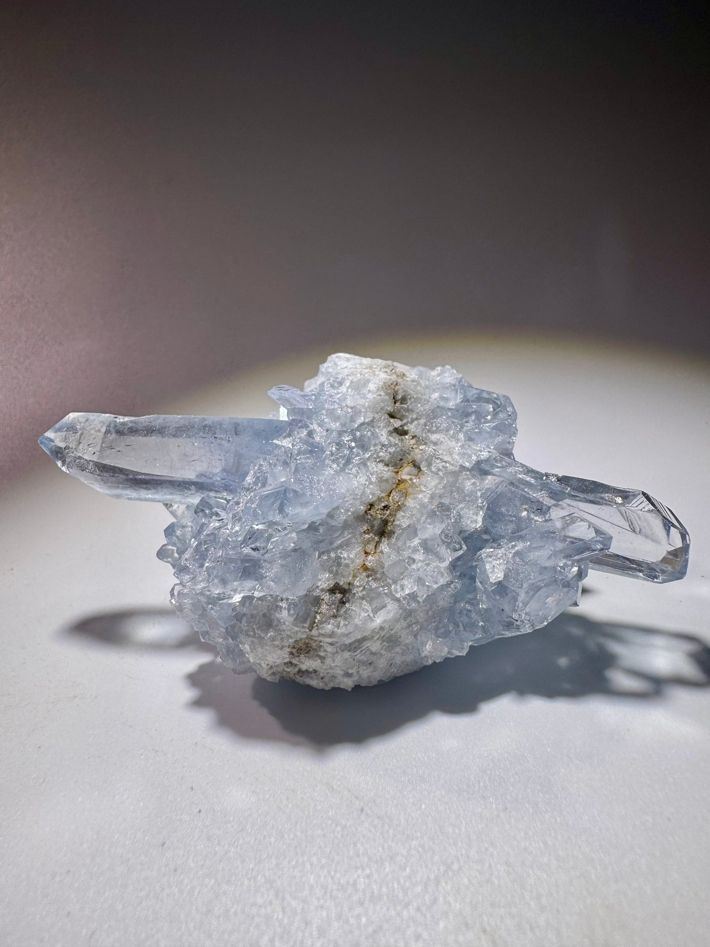 Celestin Kristall Madagaskar – klare Spitzen in Museumsqualität, 7.8 cm