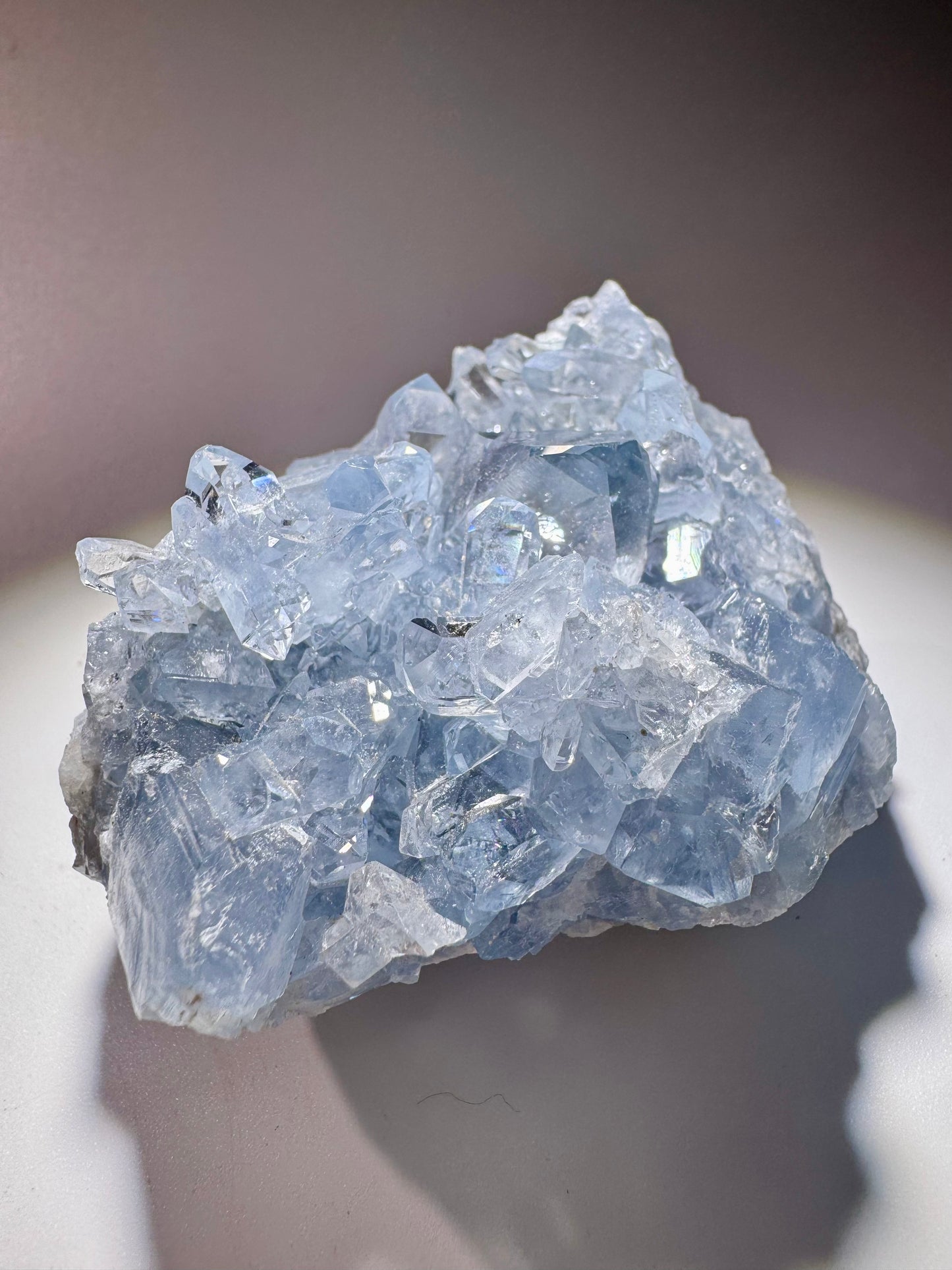 Celestin Stufe aus Madagaskar 💎 Klar & funkelnd – Kristall mit transparenten Spitzen ✨ Museumsqualität 7.7cm