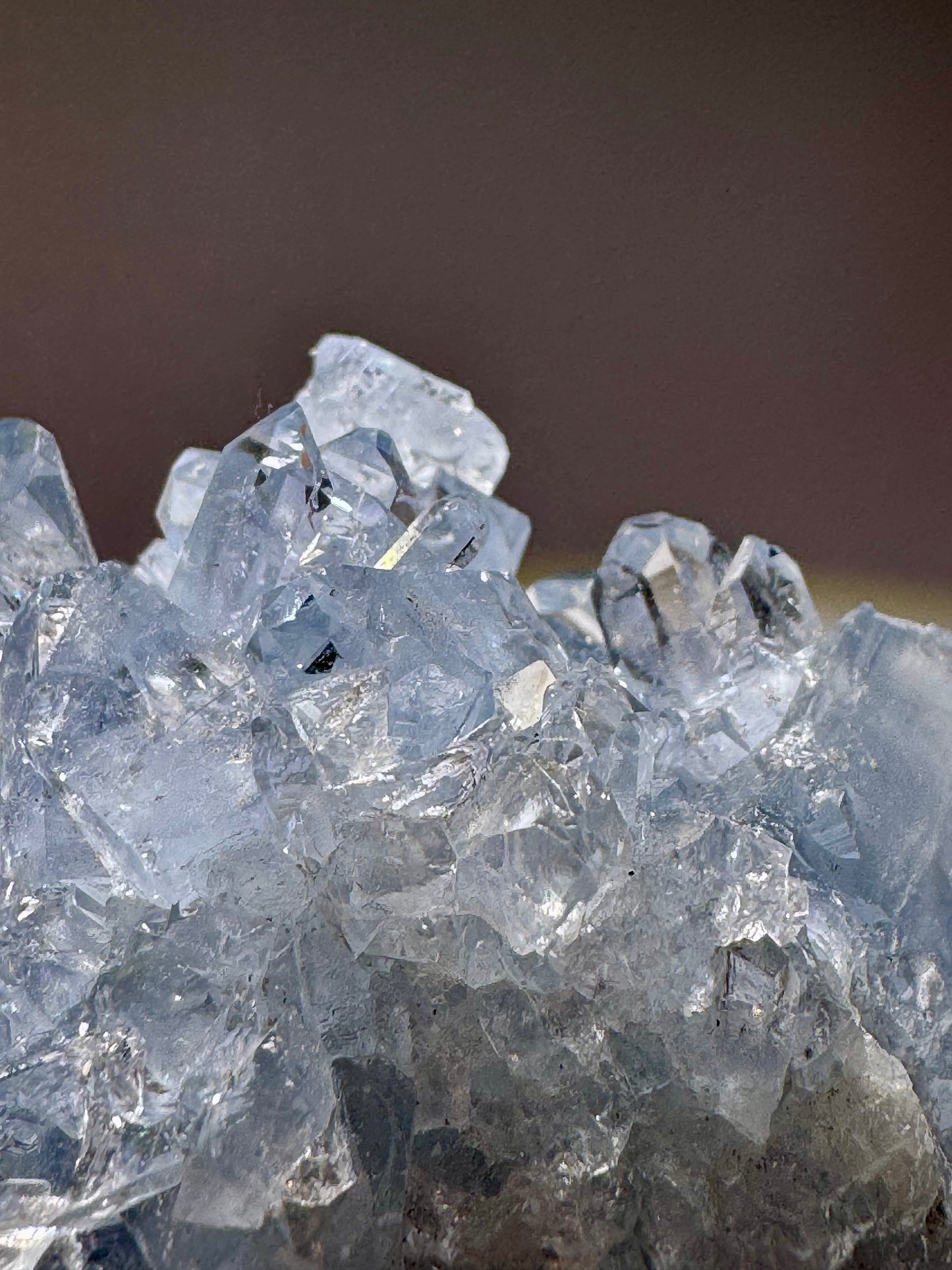 Celestin Stufe aus Madagaskar 💎 Klar & funkelnd – Kristall mit transparenten Spitzen ✨ Museumsqualität 7.7cm