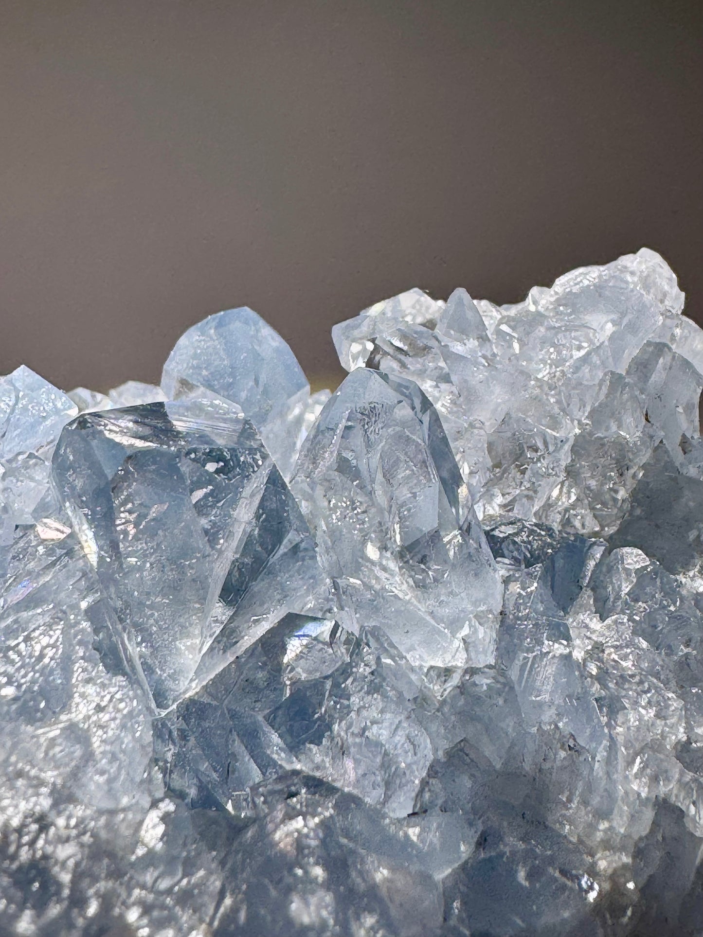 Celestin Stufe aus Madagaskar 💎 Klar & funkelnd – Kristall mit transparenten Spitzen ✨ Museumsqualität 7.7cm