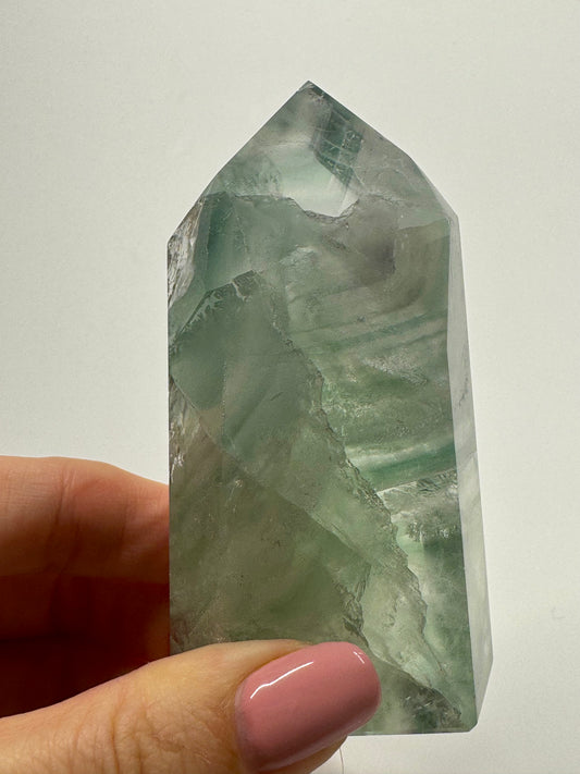 High Quality klare Fluorit Spitze - 8.5cm