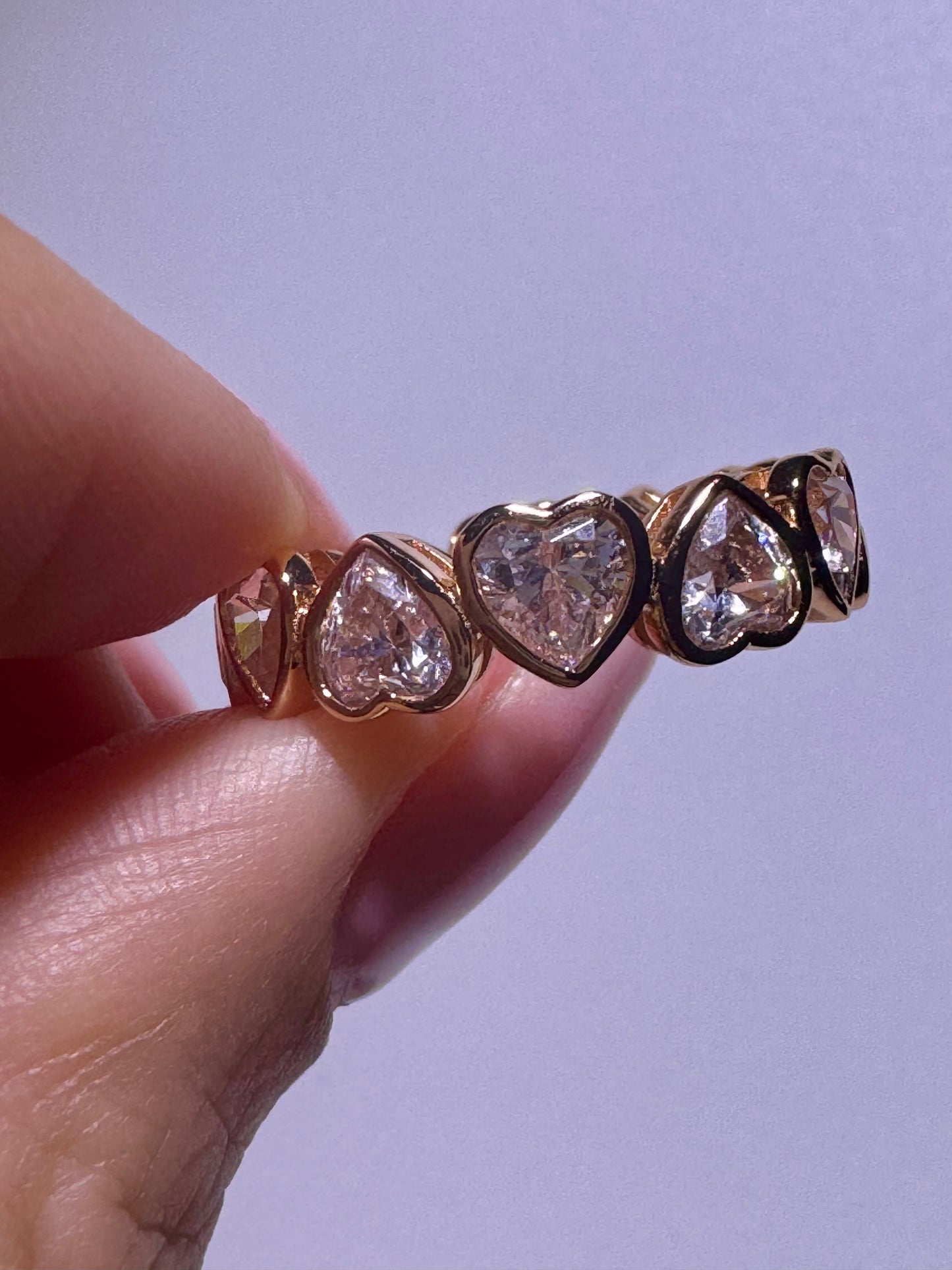 Herzring aus 925 Silber mit Moissanit-Herzen – 2.5 Mikron Roségold plattiert 💖