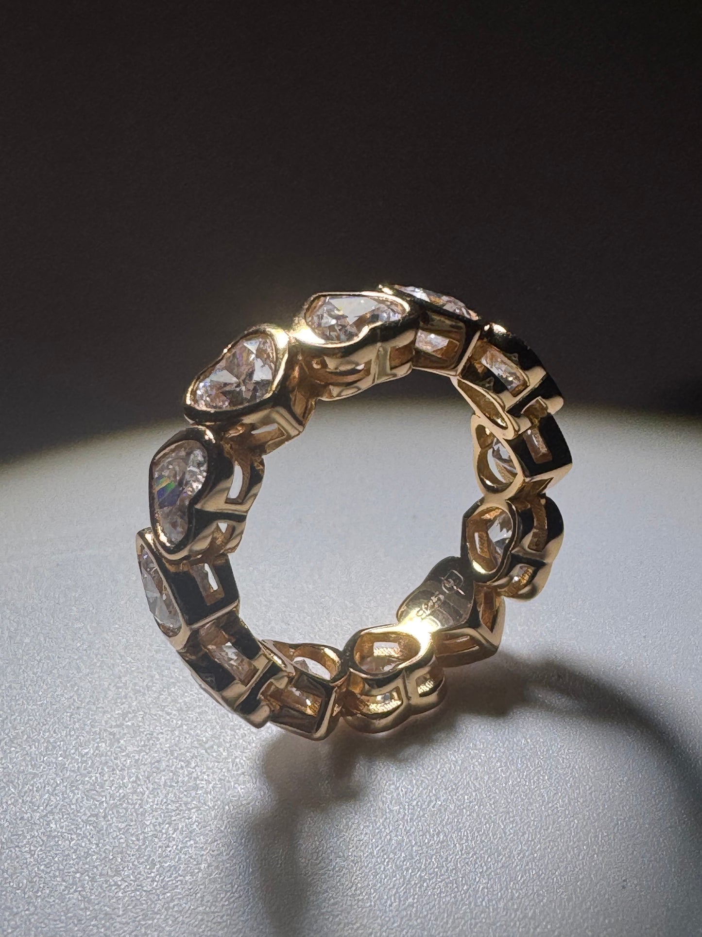 Herzring aus 925 Silber mit Moissanit-Herzen – 2.5 Mikron Roségold plattiert 💖