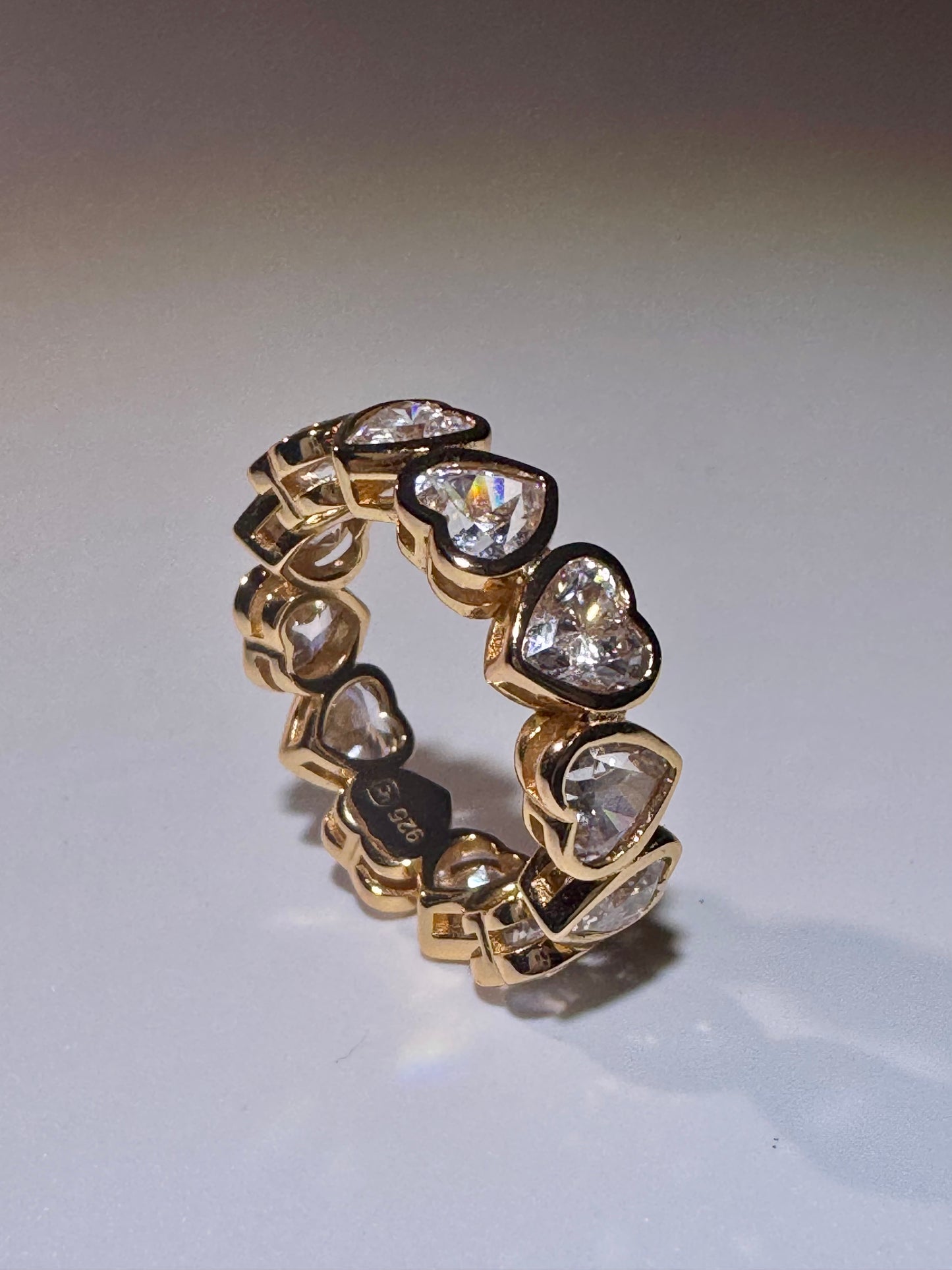Herzring aus 925 Silber mit Moissanit-Herzen – 2.5 Mikron Roségold plattiert 💖