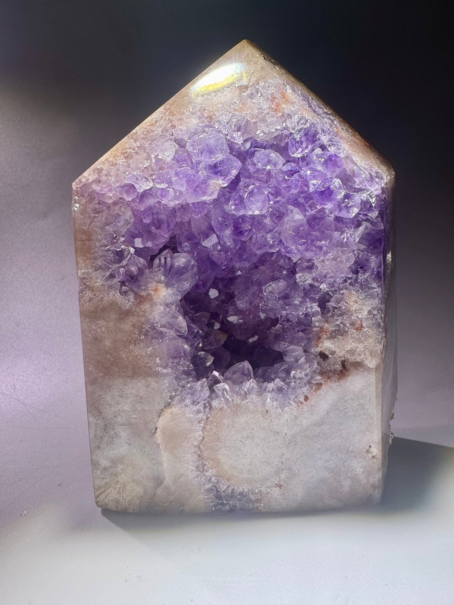 Pink Amethyst Kristall 12 cm, 744 g – beidseitig violett kristallisiert – aus Brasilien, Einzelstück 💜