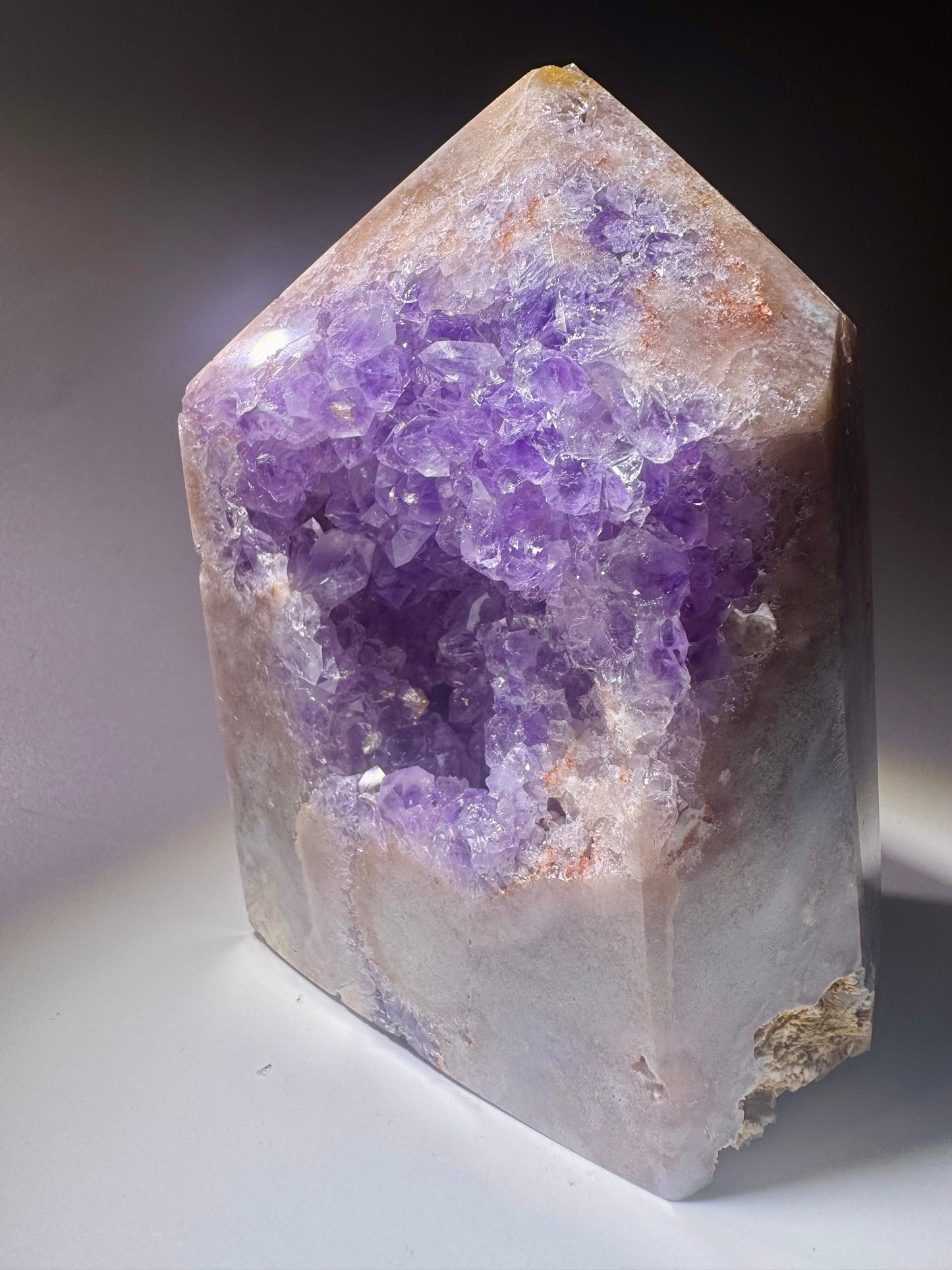 Pink Amethyst Kristall 12 cm, 744 g – beidseitig violett kristallisiert – aus Brasilien, Einzelstück 💜