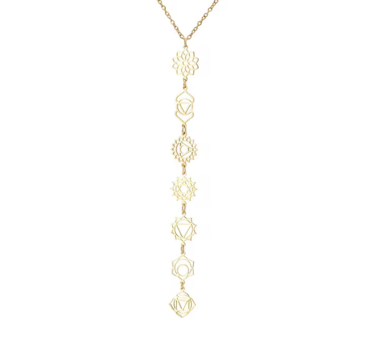 Karma Chakra Kette aus Edelstahl | 7 Chakren Energie Schmuck
