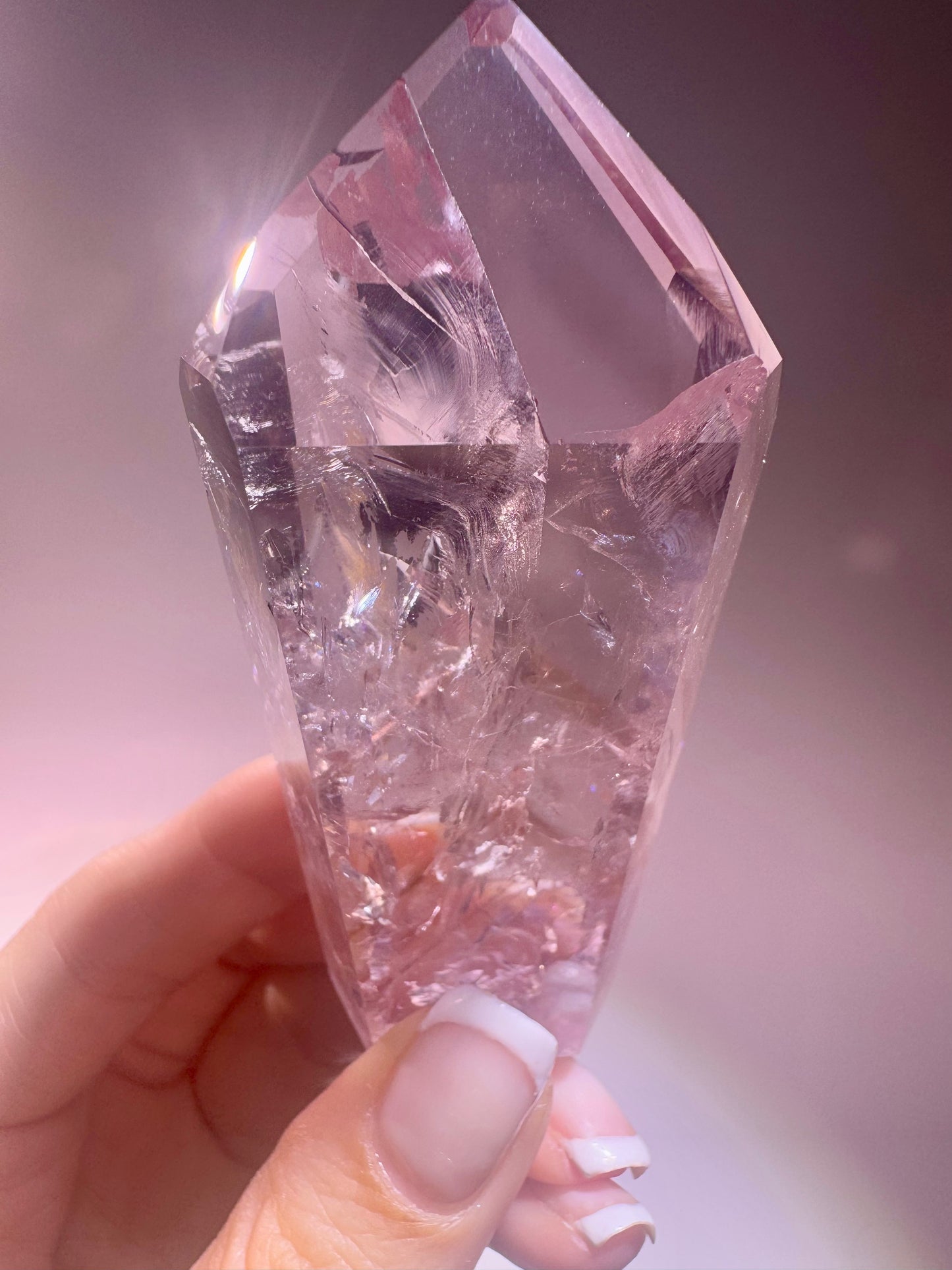 Ametrin-Phantom Kristall 8,7 cm – fluoreszierender Edelstein mit Amethyst- und Citrin-Phantomen aus Brasilien