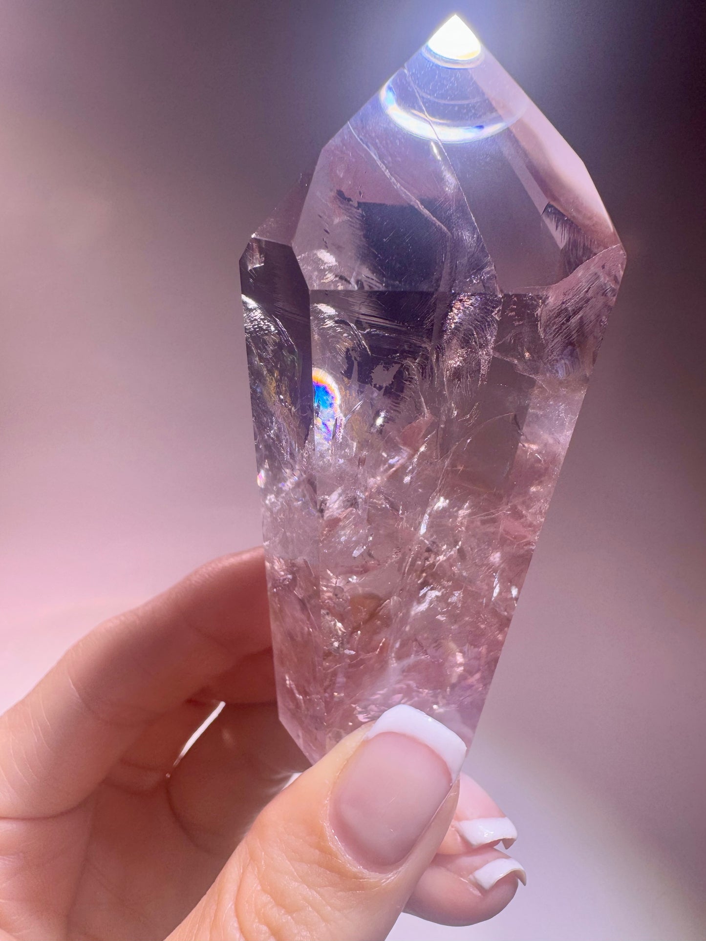 Ametrin-Phantom Kristall 8,7 cm – fluoreszierender Edelstein mit Amethyst- und Citrin-Phantomen aus Brasilien