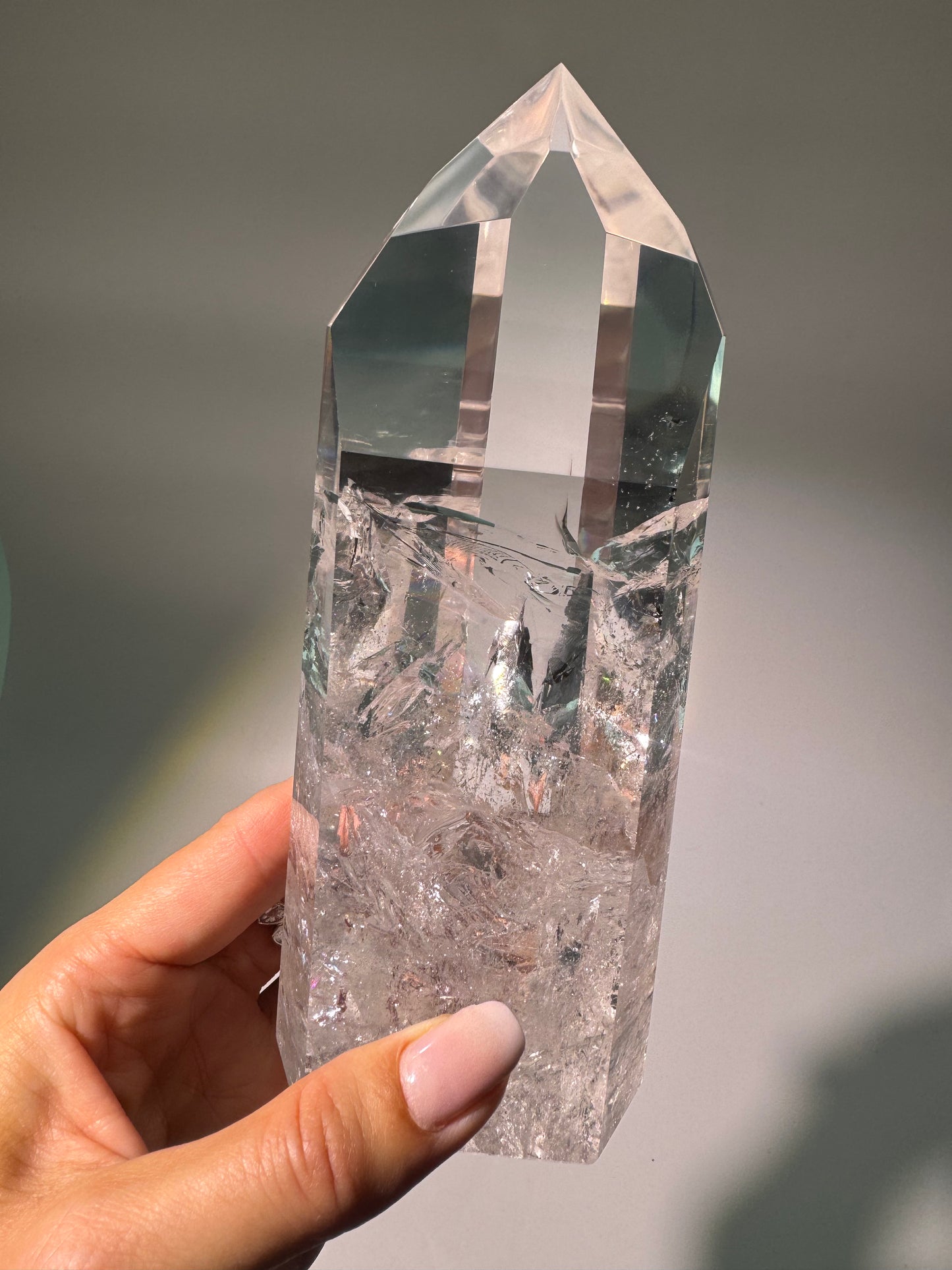 Lemurian Kristallspitze 16.7 cm · 700g – Extra klare Premiumqualität · Bahia