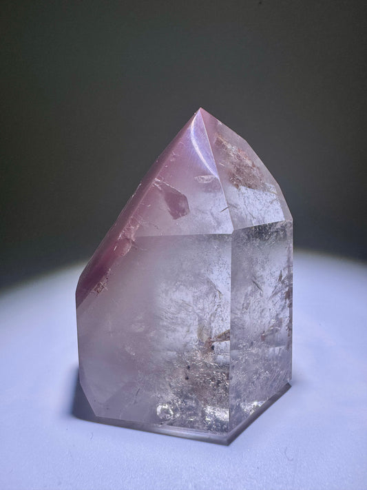 Bezaubernde Pink-Lithium-Spitze mit Phantom & Regenbogen 💖 - 7cm, 219g