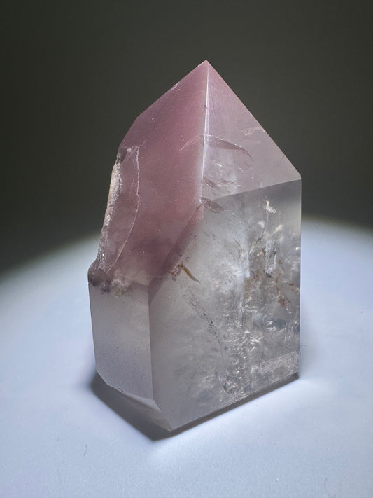 Bezaubernde Pink-Lithium-Spitze mit Phantom & Regenbogen 💖 - 7cm, 219g