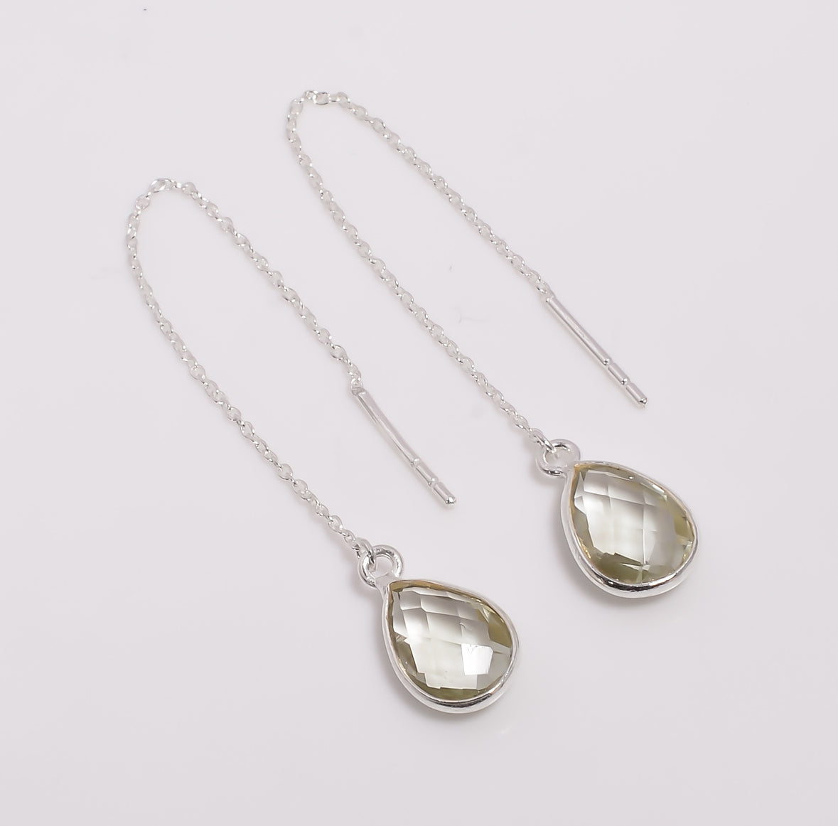 Prasiolith-Ohrringe (grüner Amethyst) 925 Silber – Extraklar, 1A-Qualität, Elegant & Edel