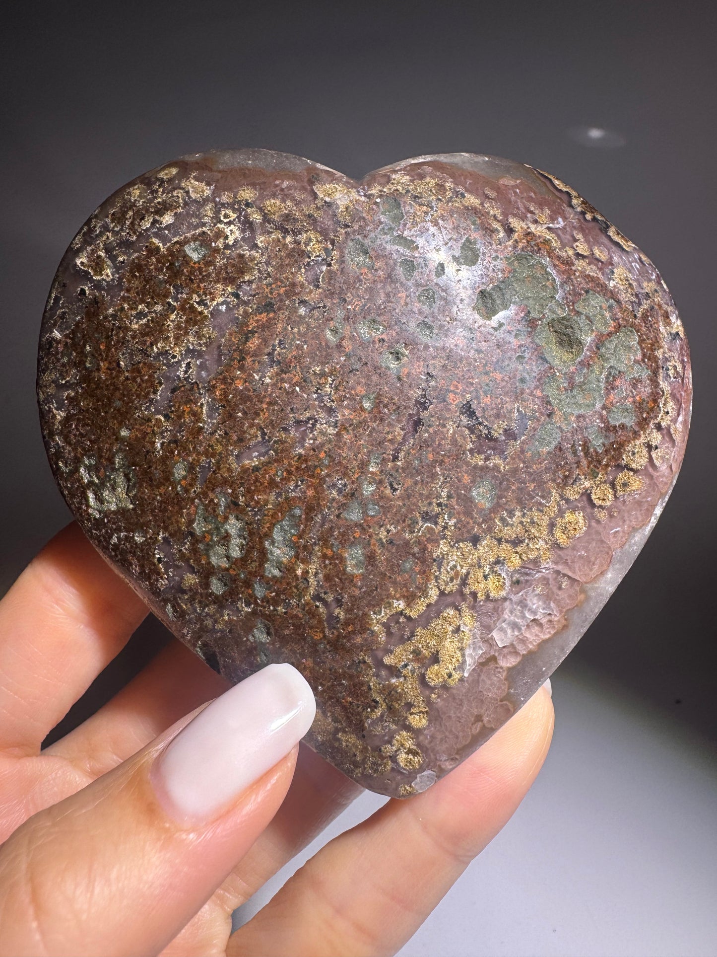 Bezauberndes Rainbow Amethyst Herz 9,1 cm – Premium Qualität Uruguay