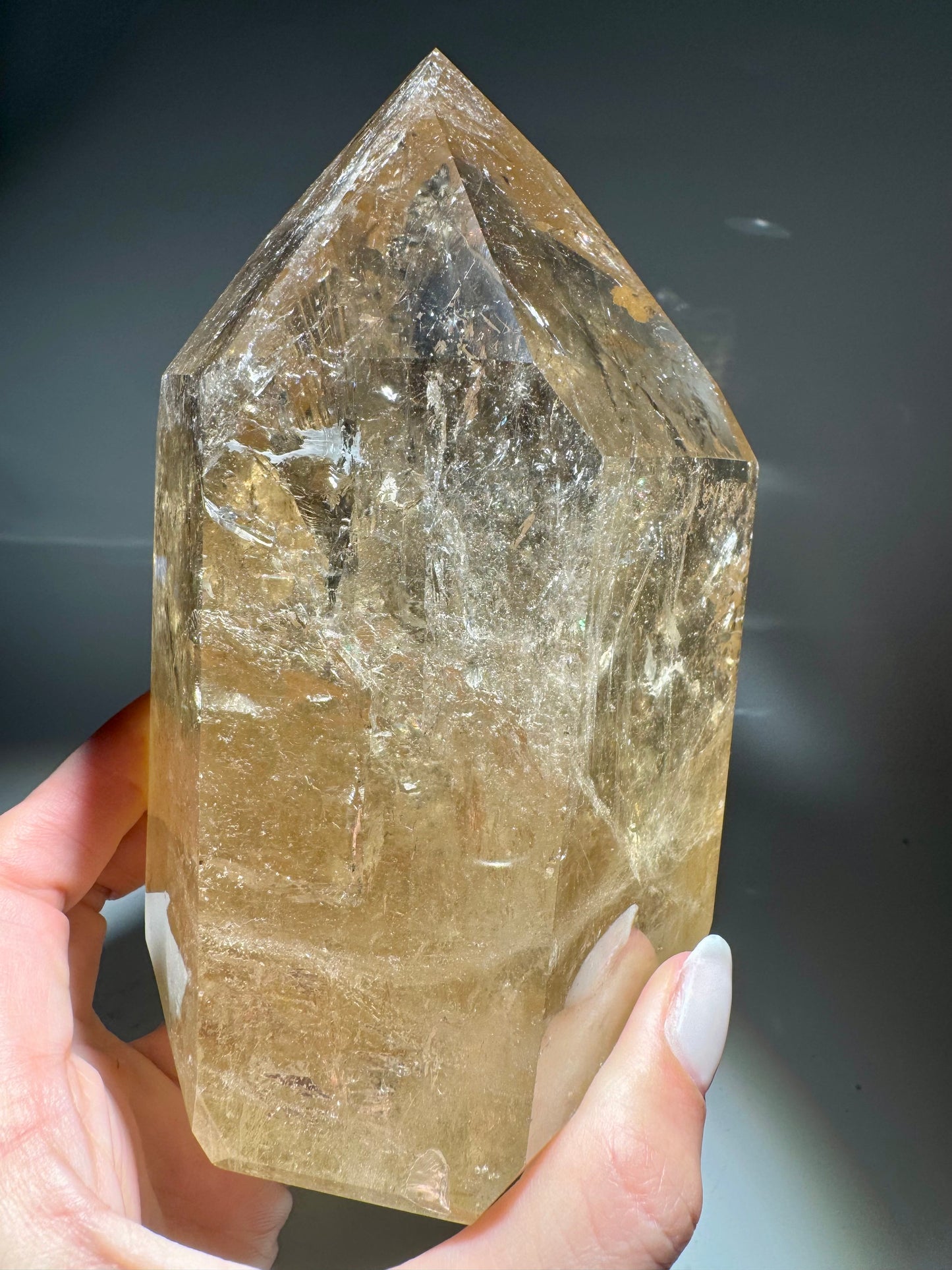 Natur-Citrin 14 cm – 1,5 kg – Premium Qualität aus Brasilien 🍯✨