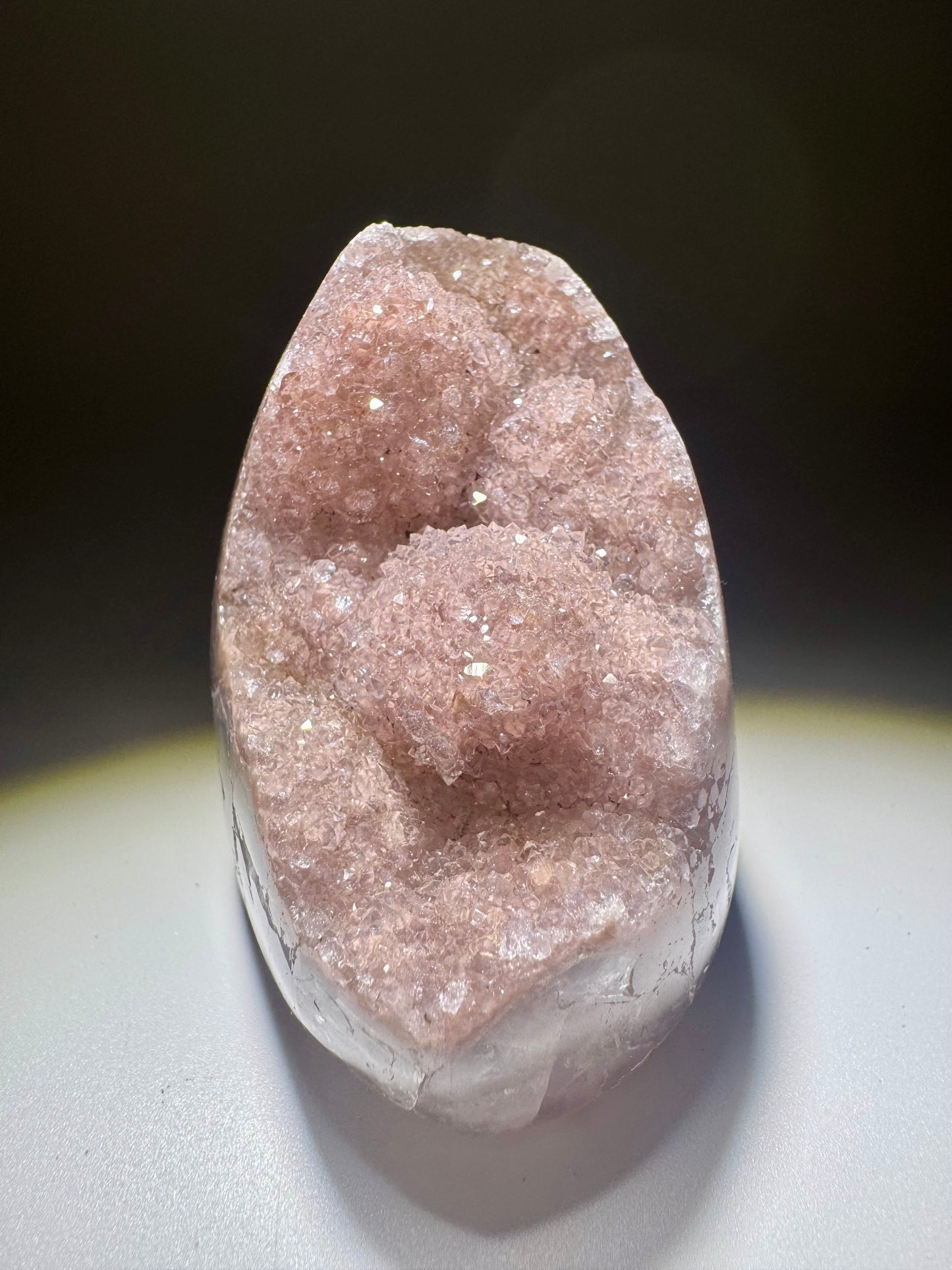 Rainbow Amethyst Cutbase Rosa – Selten, 5.5 cm, 233 g, Uruguay 💗✨
