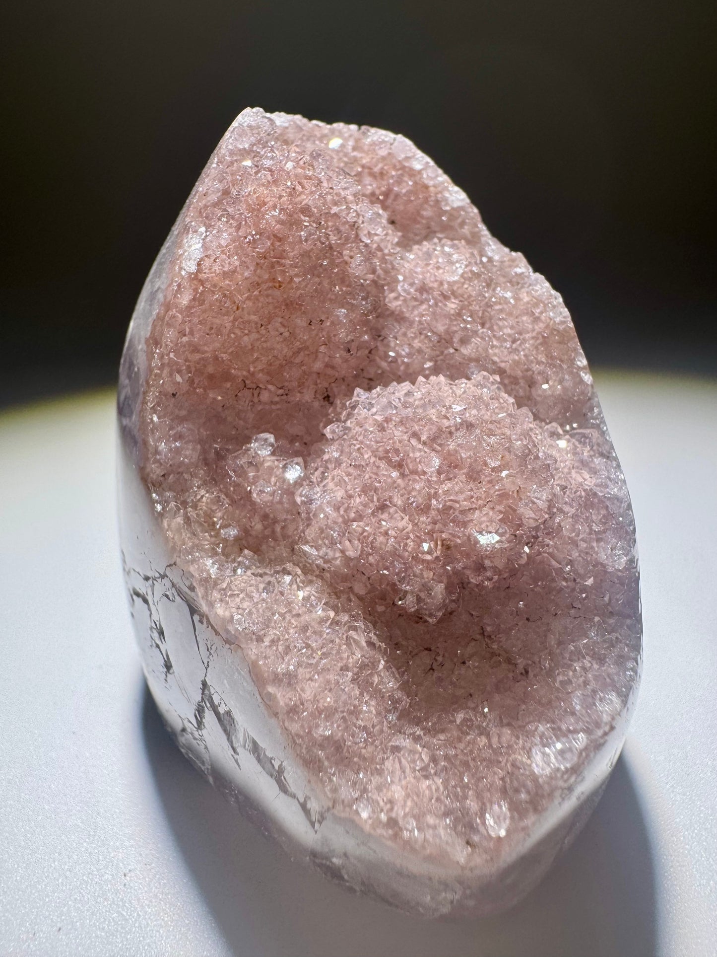Rainbow Amethyst Cutbase Rosa – Selten, 5.5 cm, 233 g, Uruguay 💗✨