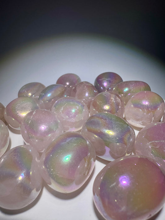Angel Aura Trommelstein aus Rosenquarz 💕