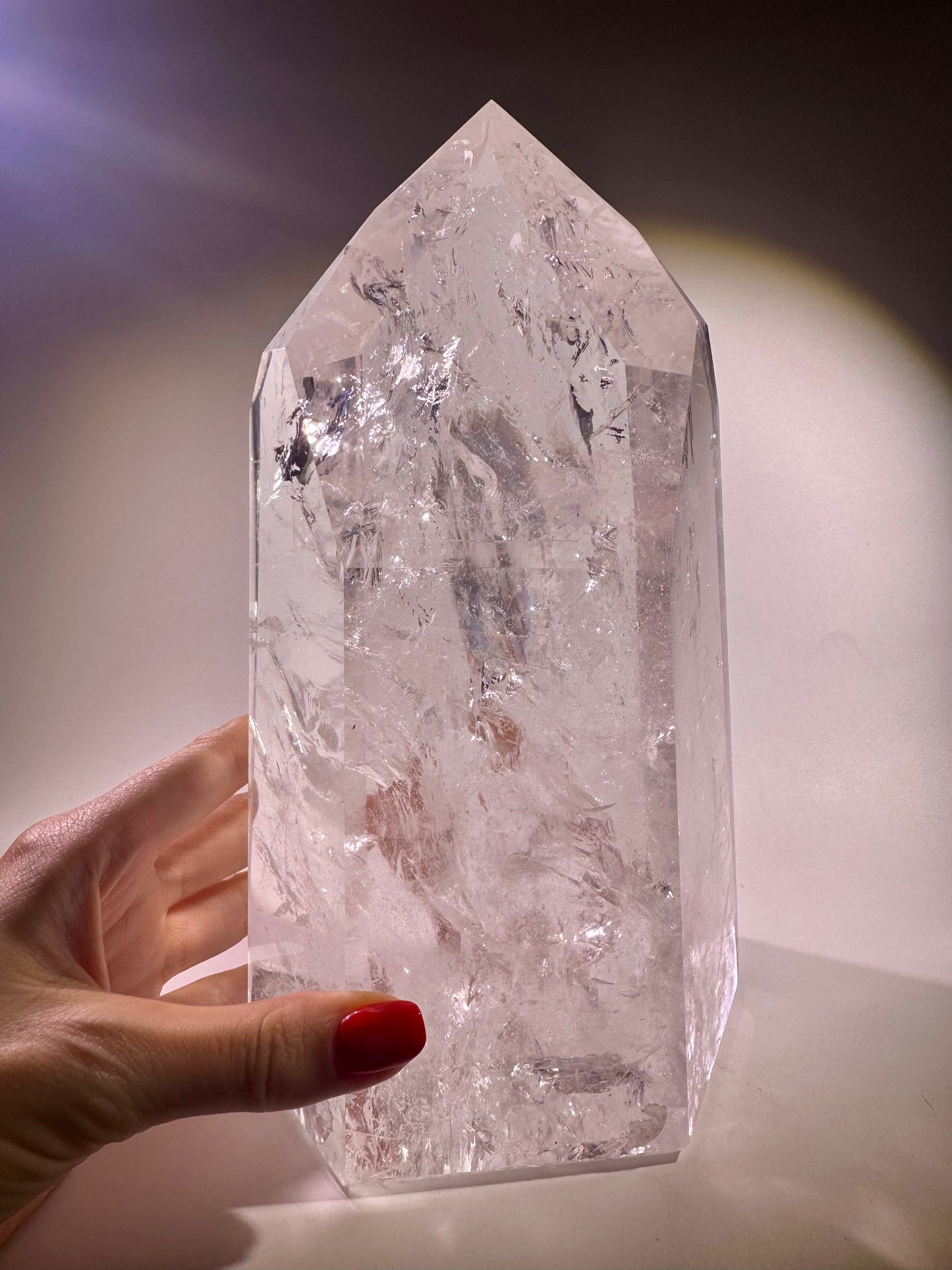 Riesiger, extraklarer Bergkristall / Lemurian in Museumsqualität – 23,5 cm Spitze, 3,8 kg – 1A-Unikat aus Brasilien