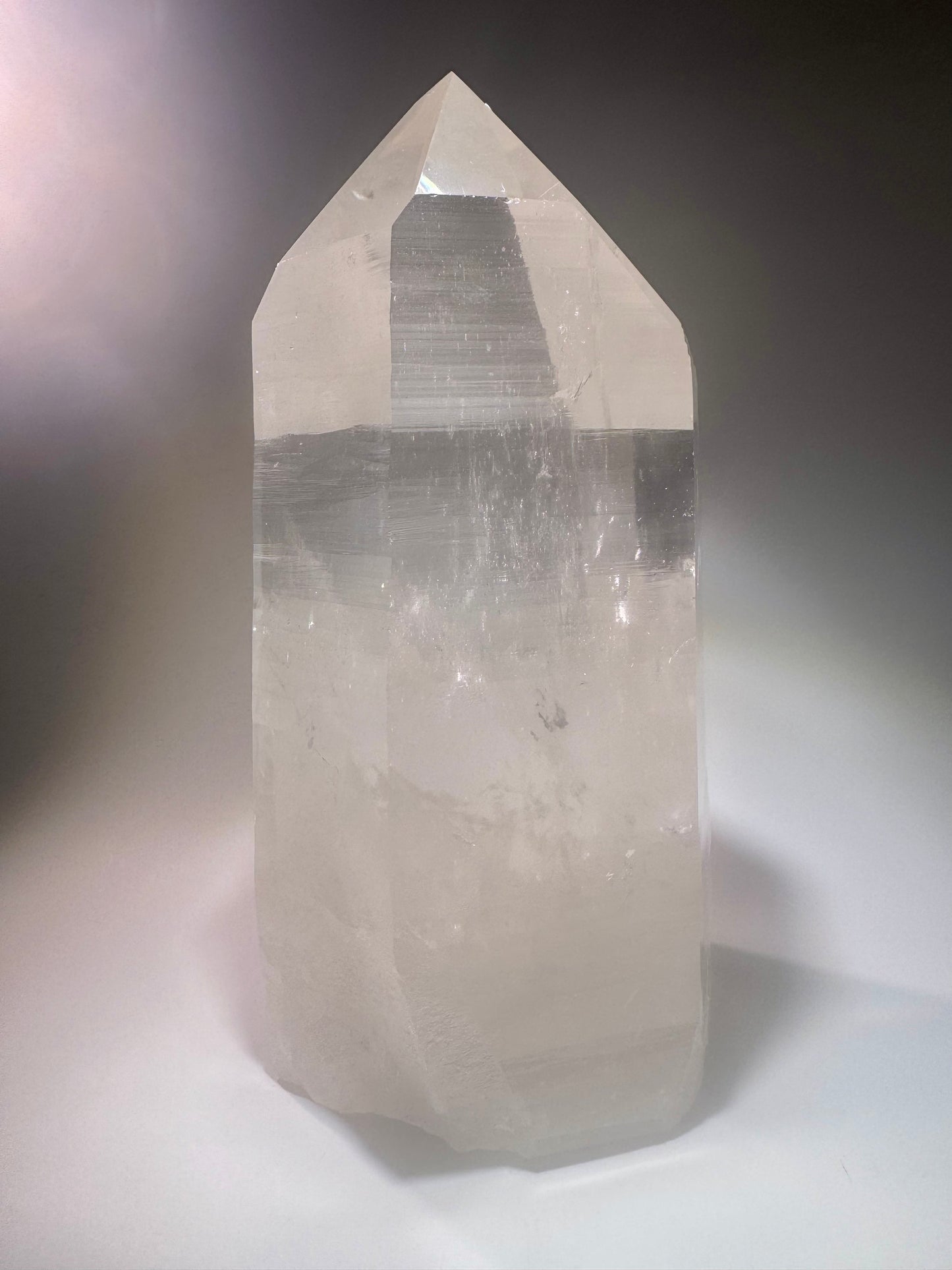 Extragrosse klare Lemurian Kristall Spitze 23,5 cm – 3,89 kg naturbelassenes Unikat aus Brasilien