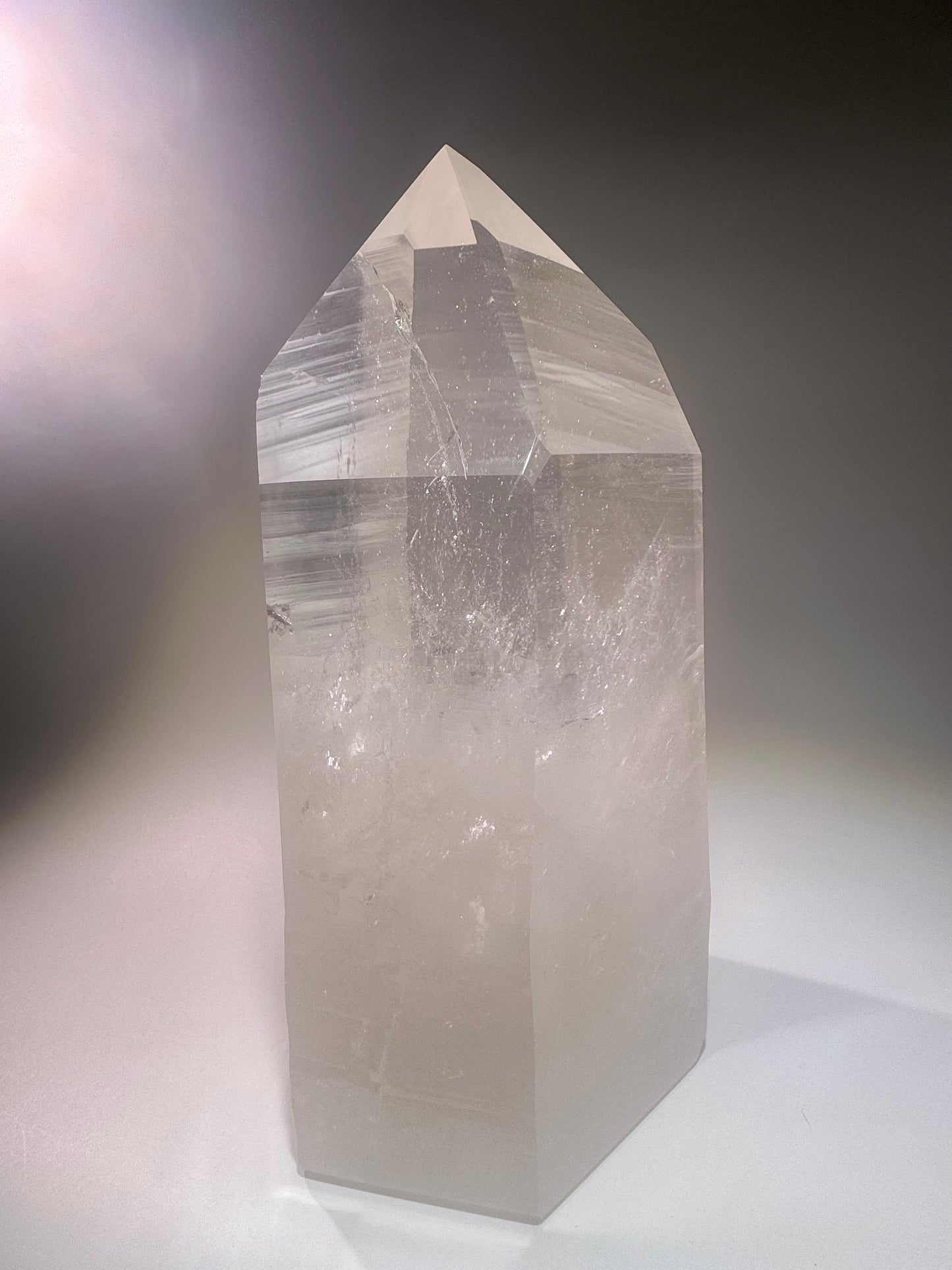 Extragrosse klare Lemurian Kristall Spitze 23,5 cm – 3,89 kg naturbelassenes Unikat aus Brasilien