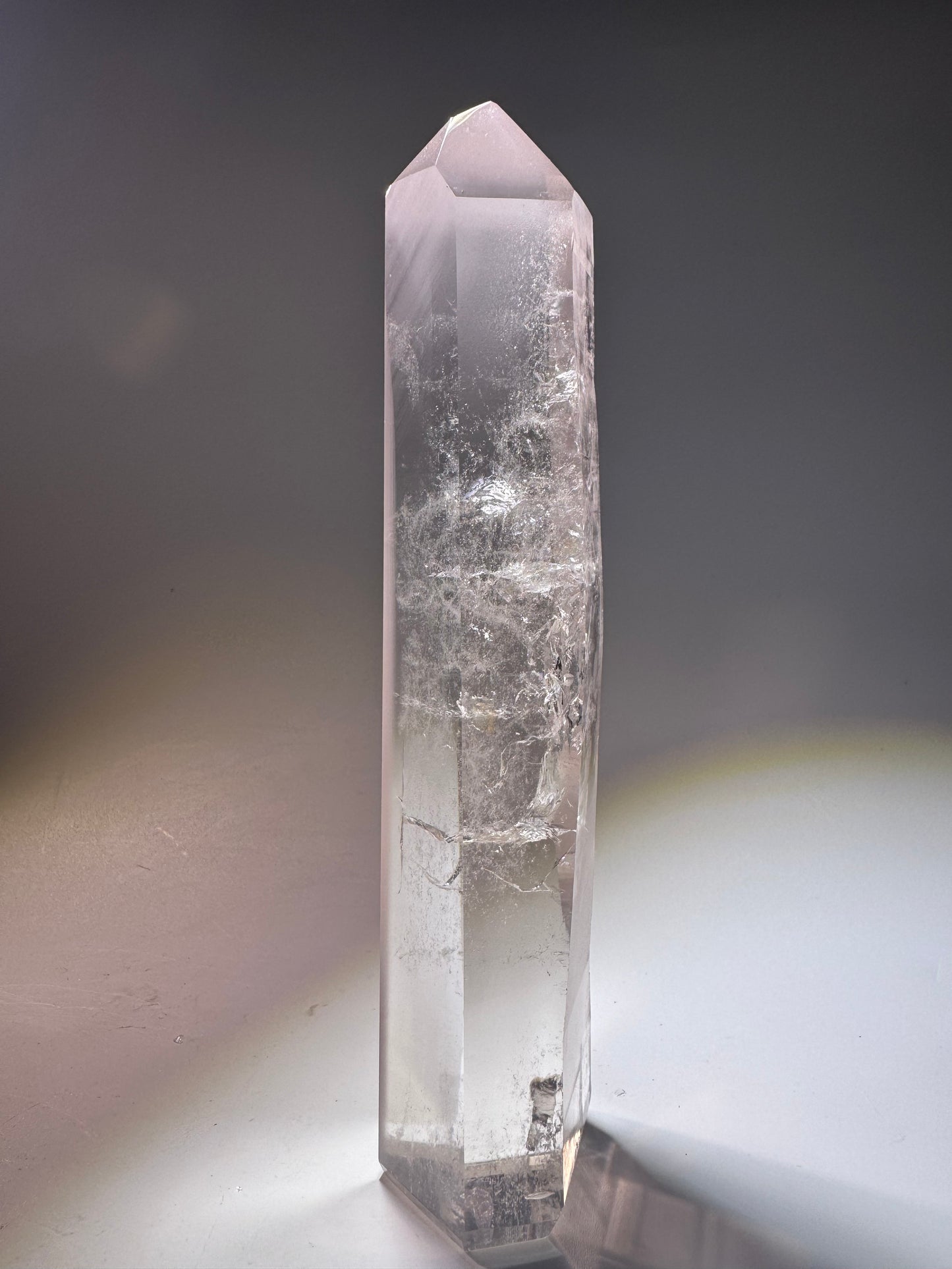 Pink-Lithium Kristall mit Lemurian-Linien – 16 cm | Extra klar & selten | Hochschwingendes Einzelstück aus Brasilien