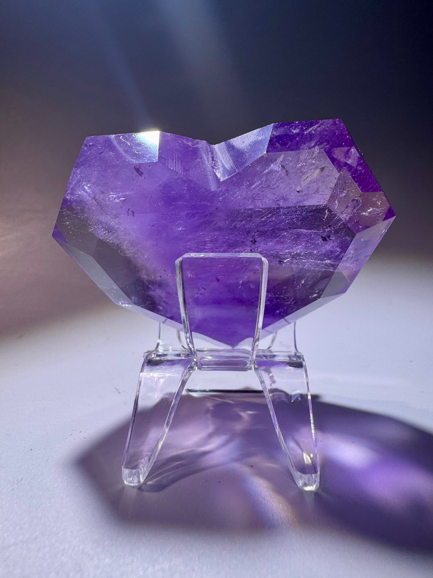 Ametrin-Kristallherz – 5,4 × 5,3 cm | Klar, mit Regenbogen | Citrin & Amethyst in Museumsqualität
