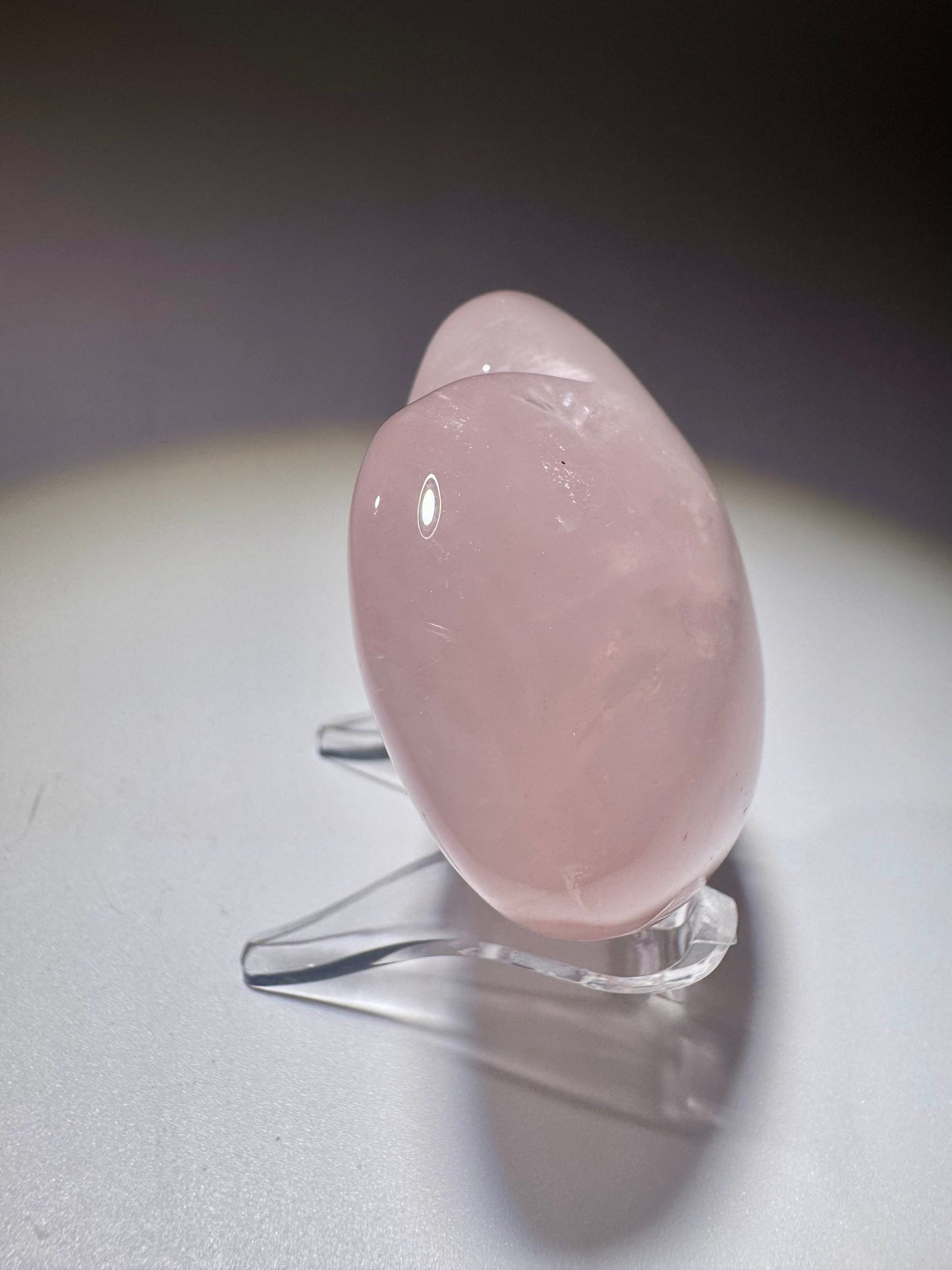 Rosenquarz-Herz 5,2 cm – Extra klar & liebevoll geschliffen aus Brasilien