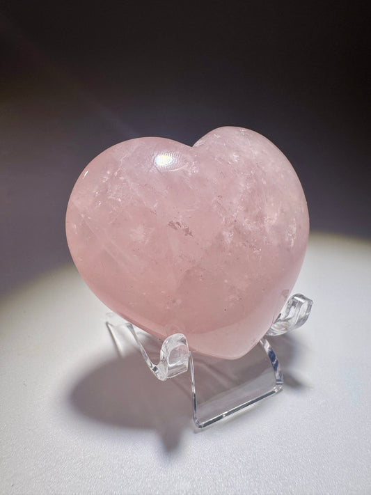 Rosenquarz-Herz 4,5 cm – Extra klar & glossy aus Brasilien, handgeschliffen