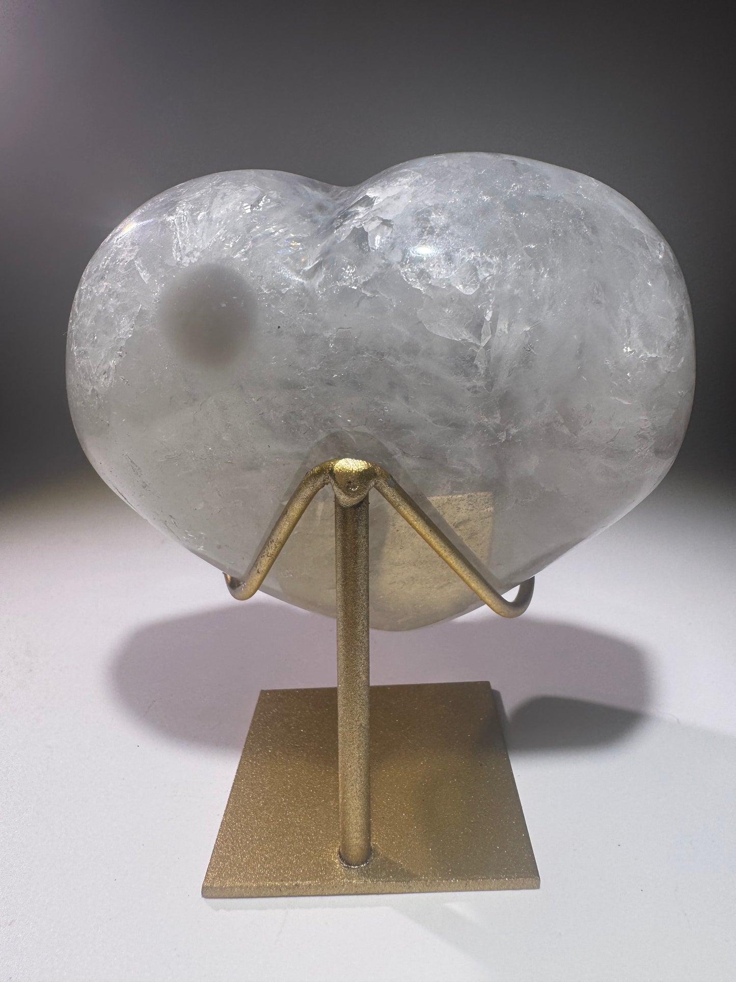 Sehr grosses silber Achat-Herz mit Funkel-Effekt – 10,5 cm & 536 g, exklusiv aus Brasilien