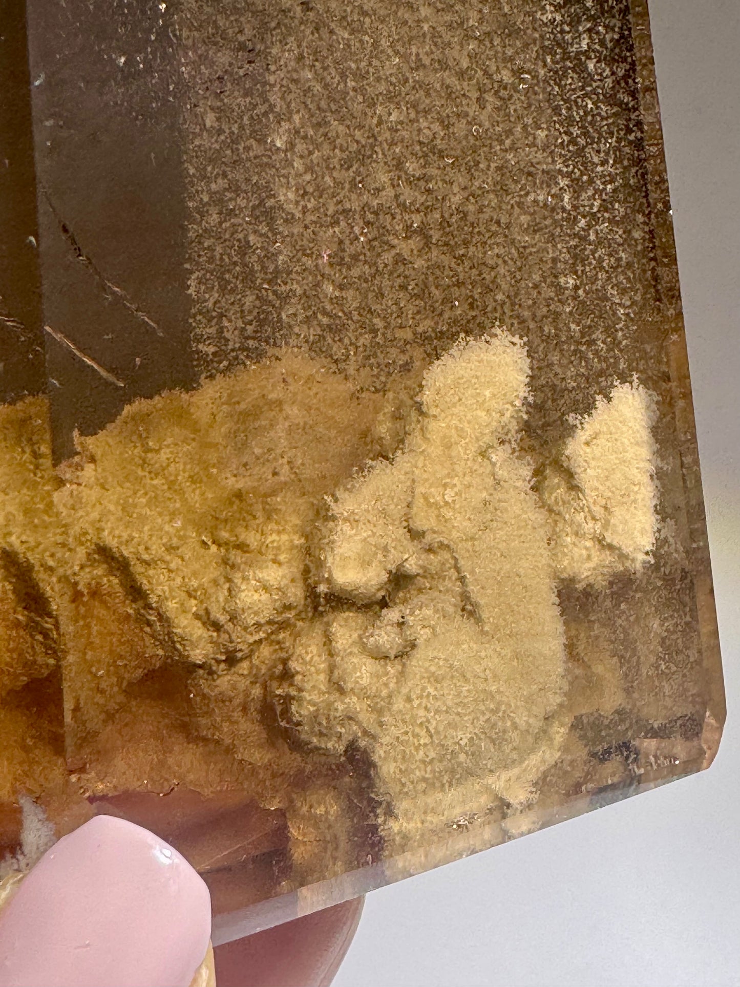 Rauchquarzspitze mit Limonite & Phantomen – 10,3 cm – 256 g – Brasilien, extra klar & einzigartig