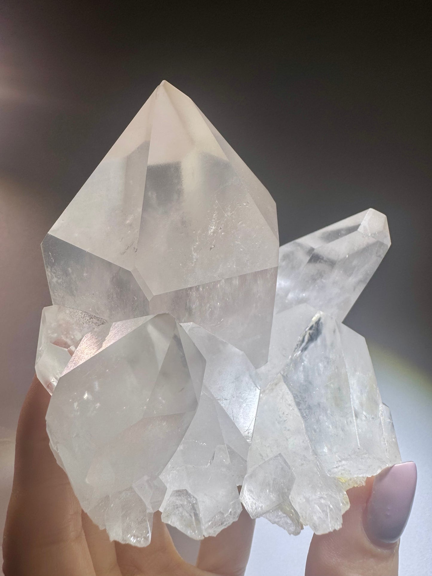 Exklusive Bergkristall Stufe, perfekt ausgebildet, 12 cm, 590 g – klarer Kristall aus Brasilien, Sammlerstück & Heilstein