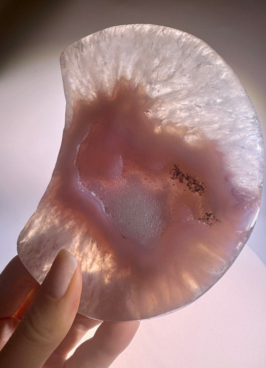 Süsser Achat Mond inkl. goldenem Ständer aus Brasilien 💖