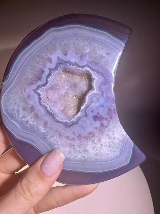 Sehr schöner Achat Mond inkl. goldenem Ständer aus Brasilien 💖