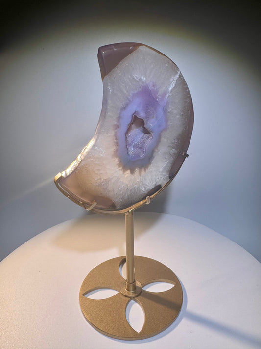 Wunderbarer Achat Mond inkl. goldenem Ständer 💖