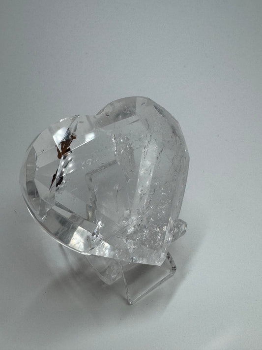 Extra klares facettiertes Bergkristall Herz - 5.2cm, 73g