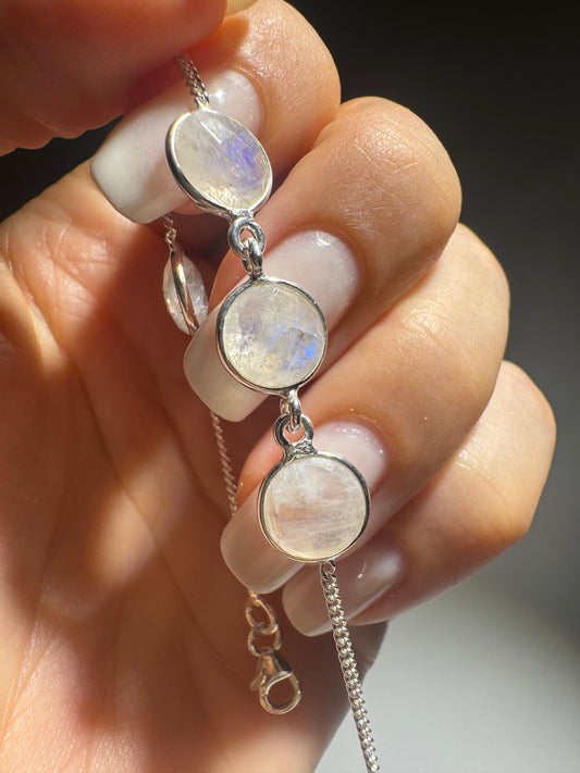 Mondstein Armband | 925 Silber Schmuck mit schimmerndem Moonstone