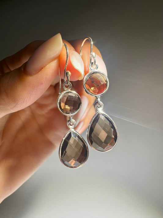 Rauchquarz Ohrringe 925 Sterling Silber – Handgemachter Edelstein Schmuck