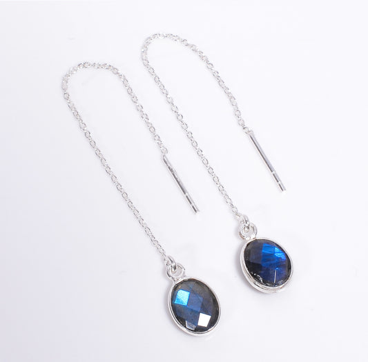 Labradorit Ohrringe 925 Sterling Silber – Handgefertigter Edelstein Schmuck mit magischem Schimmer