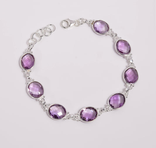 Amethyst Armband 925 Sterling Silber