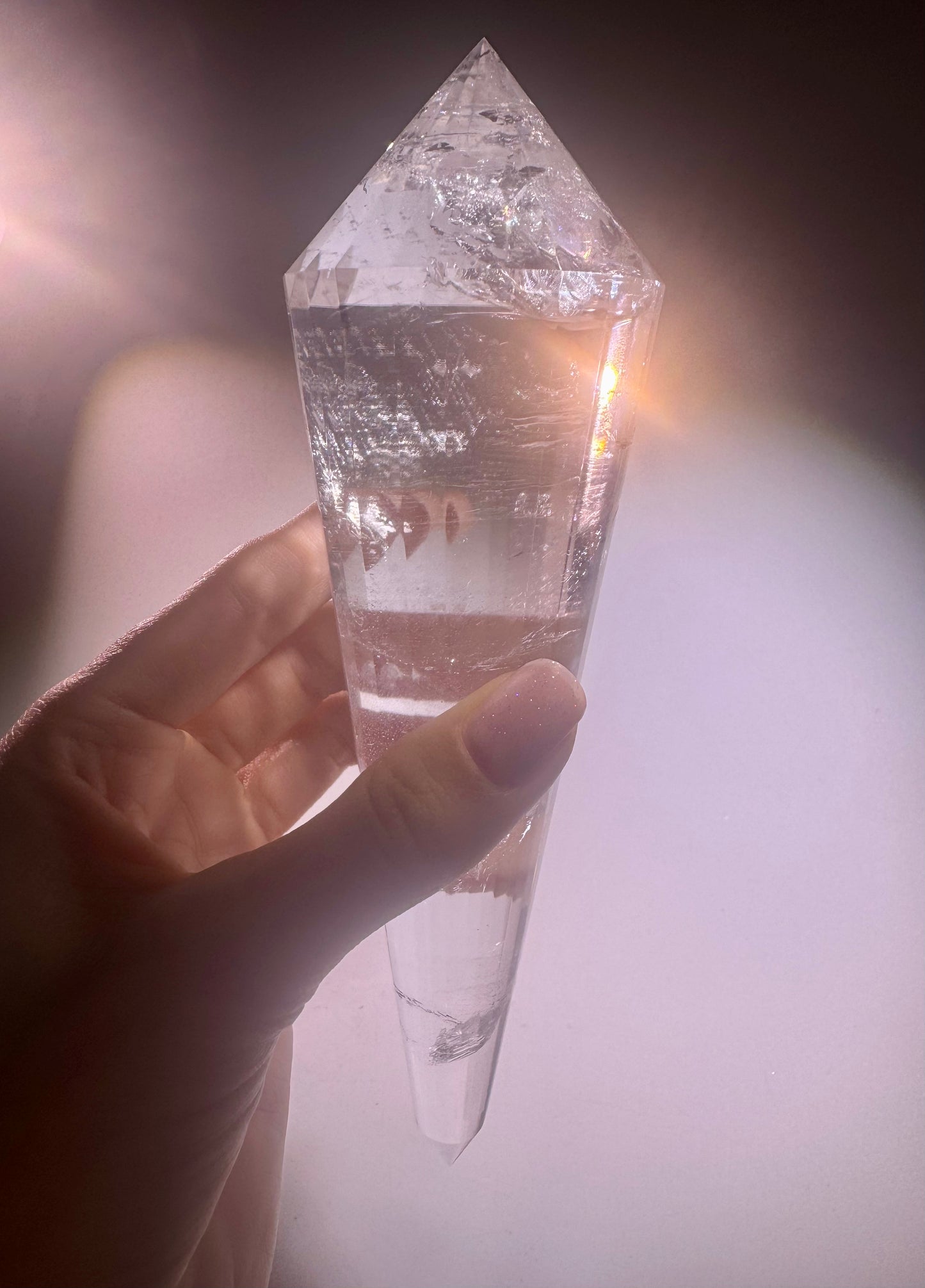 Lemurian Vogel-Cut Crystal with 24 Facets – 19.5 cm, 473 g | Rainbow