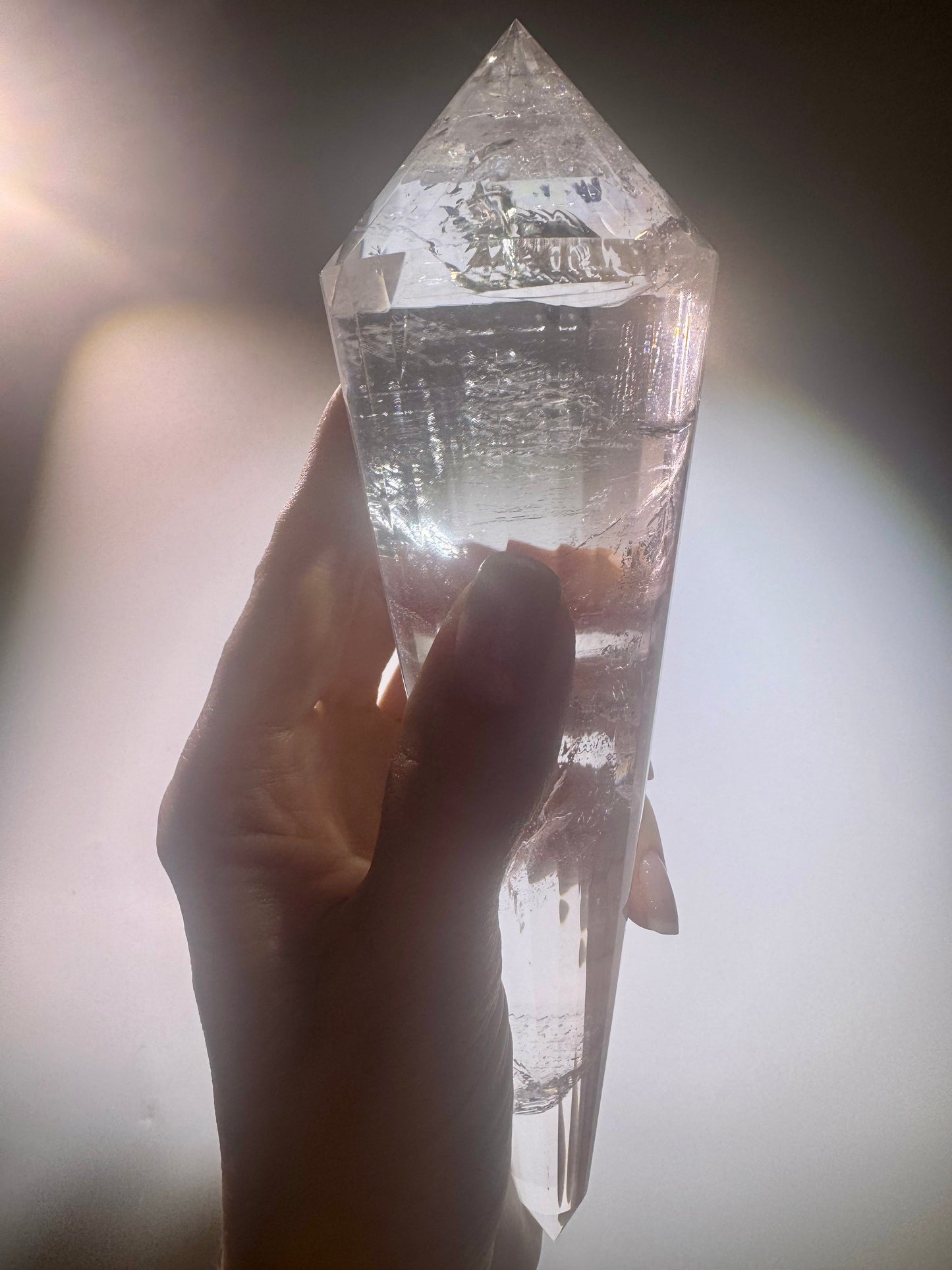 Lemurian Vogel-Cut Crystal with 24 Facets – 19.5 cm, 473 g | Rainbow
