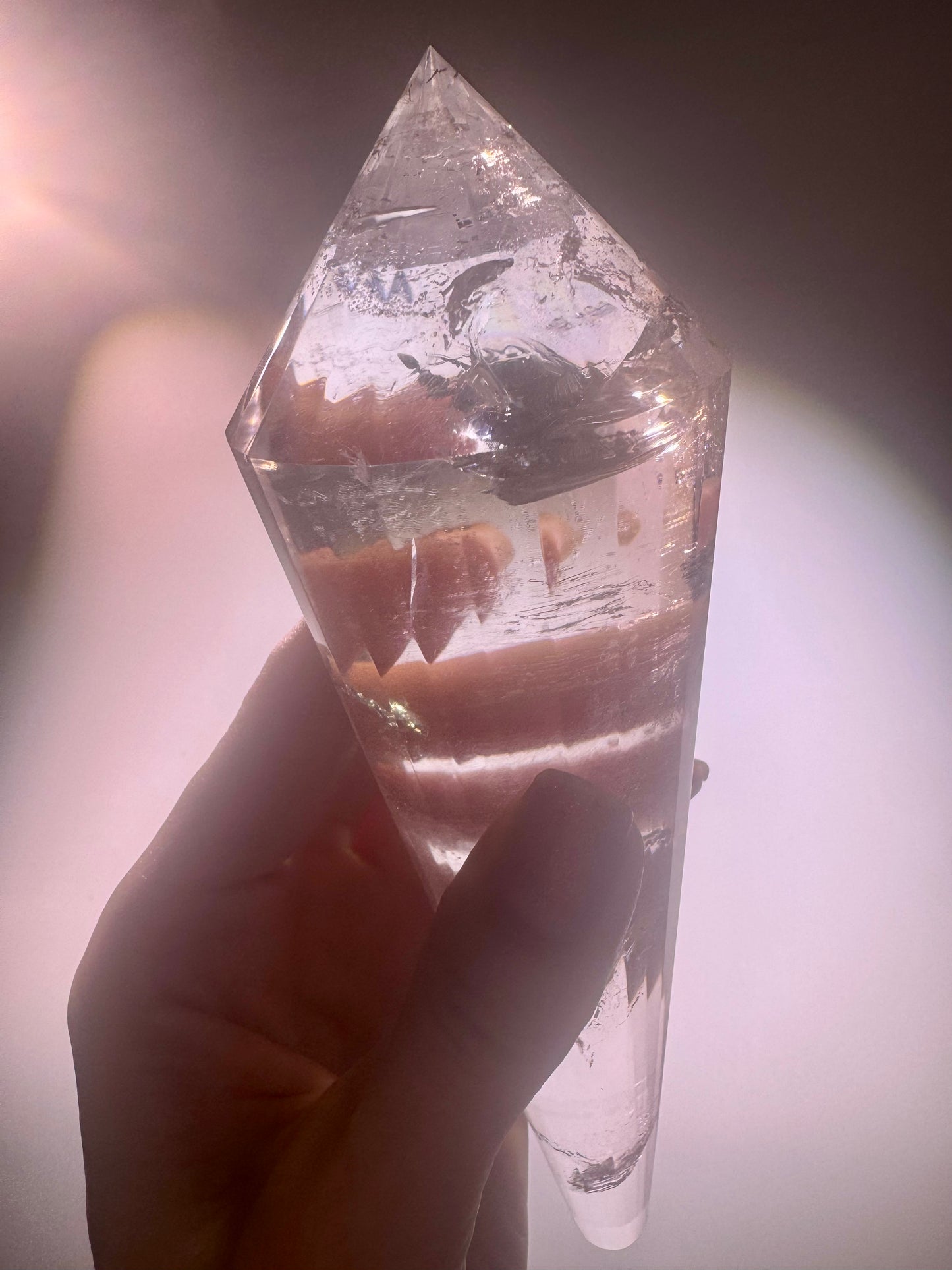 Lemurian Vogel-Cut Crystal with 24 Facets – 19.5 cm, 473 g | Rainbow